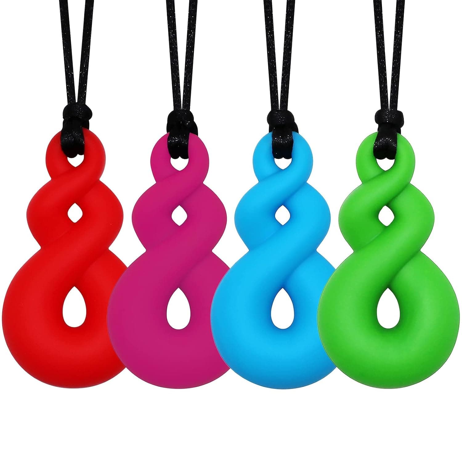 Sensory Chew Necklace for Kids, Boys and Girls, 2 Pack Chewing Necklace for Boys, Teething Necklace for Mom to Wear, Chew Necklaces for Sensory Kids, Chewelry for Boys Food Grade Silicone