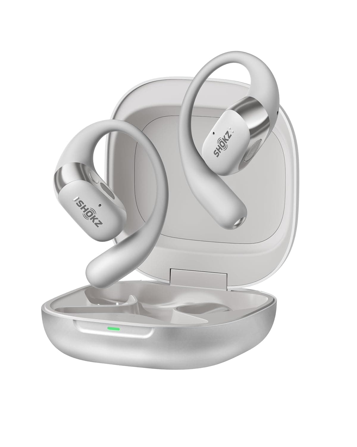 Shokz NEW OpenFit 2+ Open-Ear Headphones, Dolby Audio Enabled, Comfortable Earbuds with Soft Ear Hooks, 48H Playtime, IP55 Water-Resistant, USB-C Fast Charging, Wireless Charging, Carrying Bag, Grey