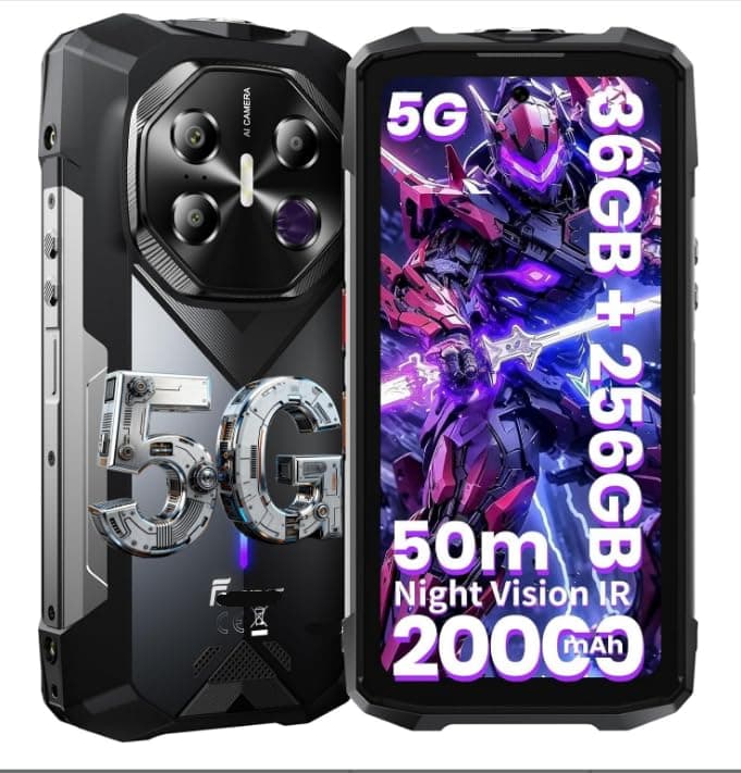 F113 5G 20000mAh/33W Rugged Phone Unlocked, 36GB+256GB/2TB, MediaTek Dimensity 7050+Android 15 Gaming Phone, 6.78" FHD+120Hz Gorilla Glass, 50m Ultra-Long-Range 64MP 4K Night Vision Camera