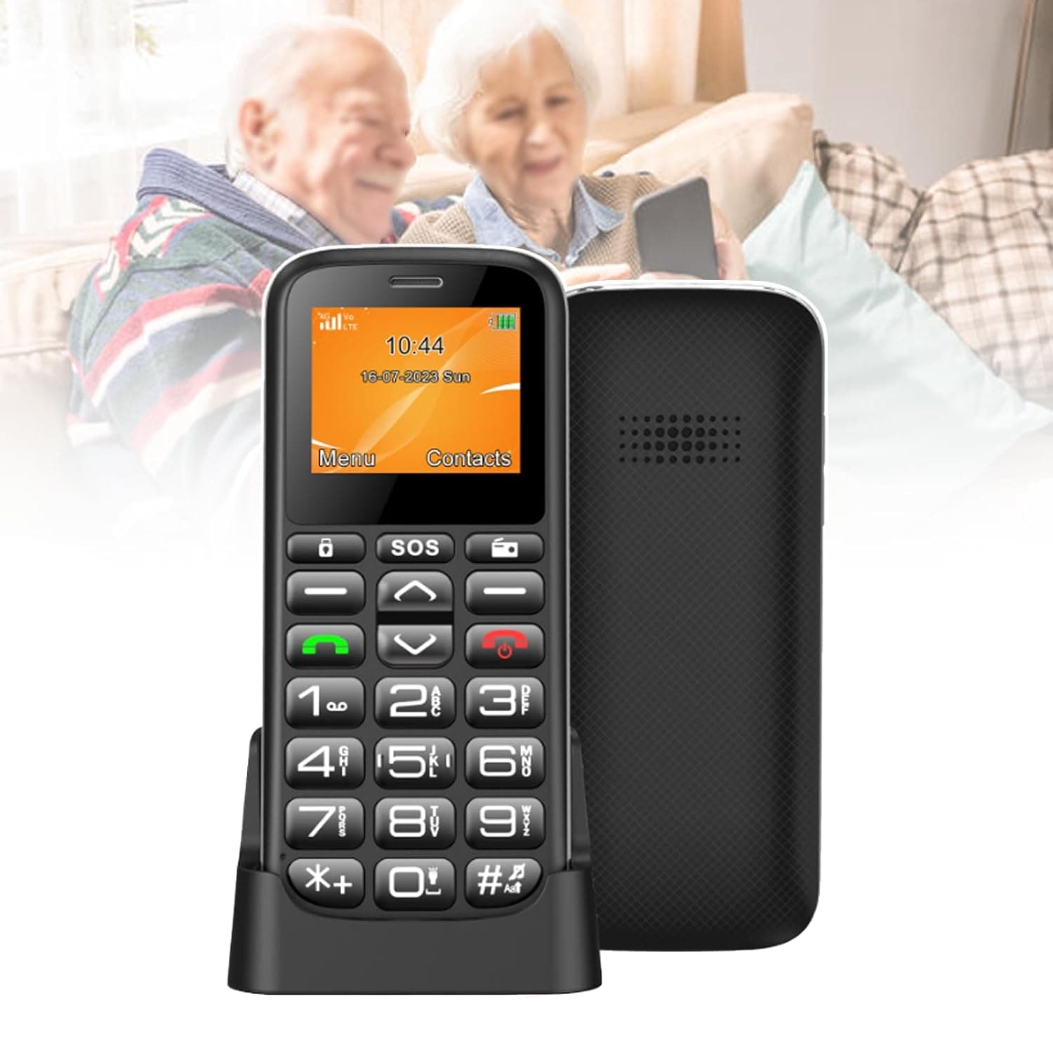 Basic Cell Phone for the Elderly, Unlocked 2G Mobile Phone with Big Buttons, Backup Dumb Phone with GSM Standard, Supports Dual SIM + SD Card,No Internet