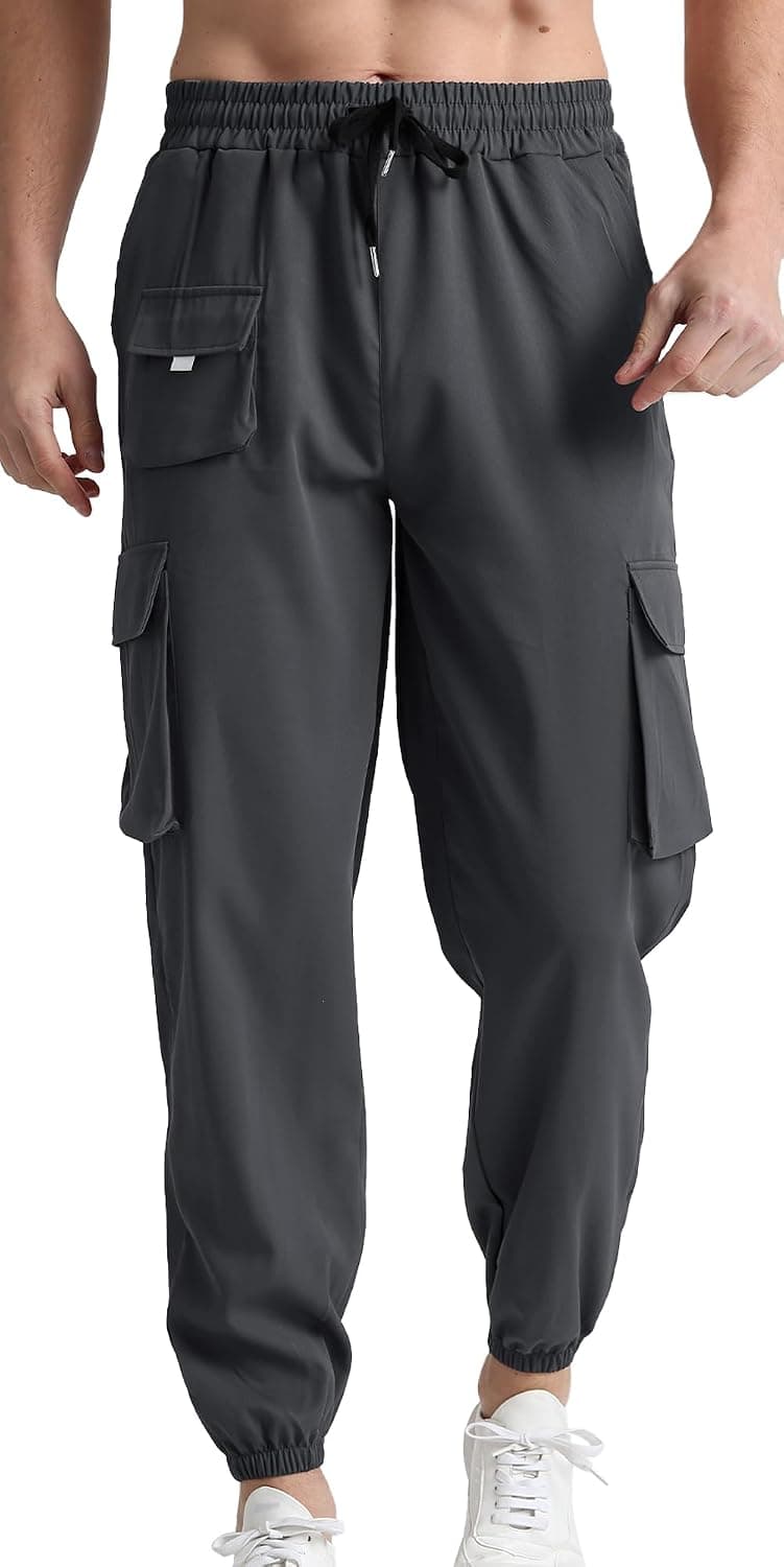 SEAUR Men's Cargo Jogger Pants Sweatpants Tactical Track Pants Fashion Active Trousers with Multi Pockets