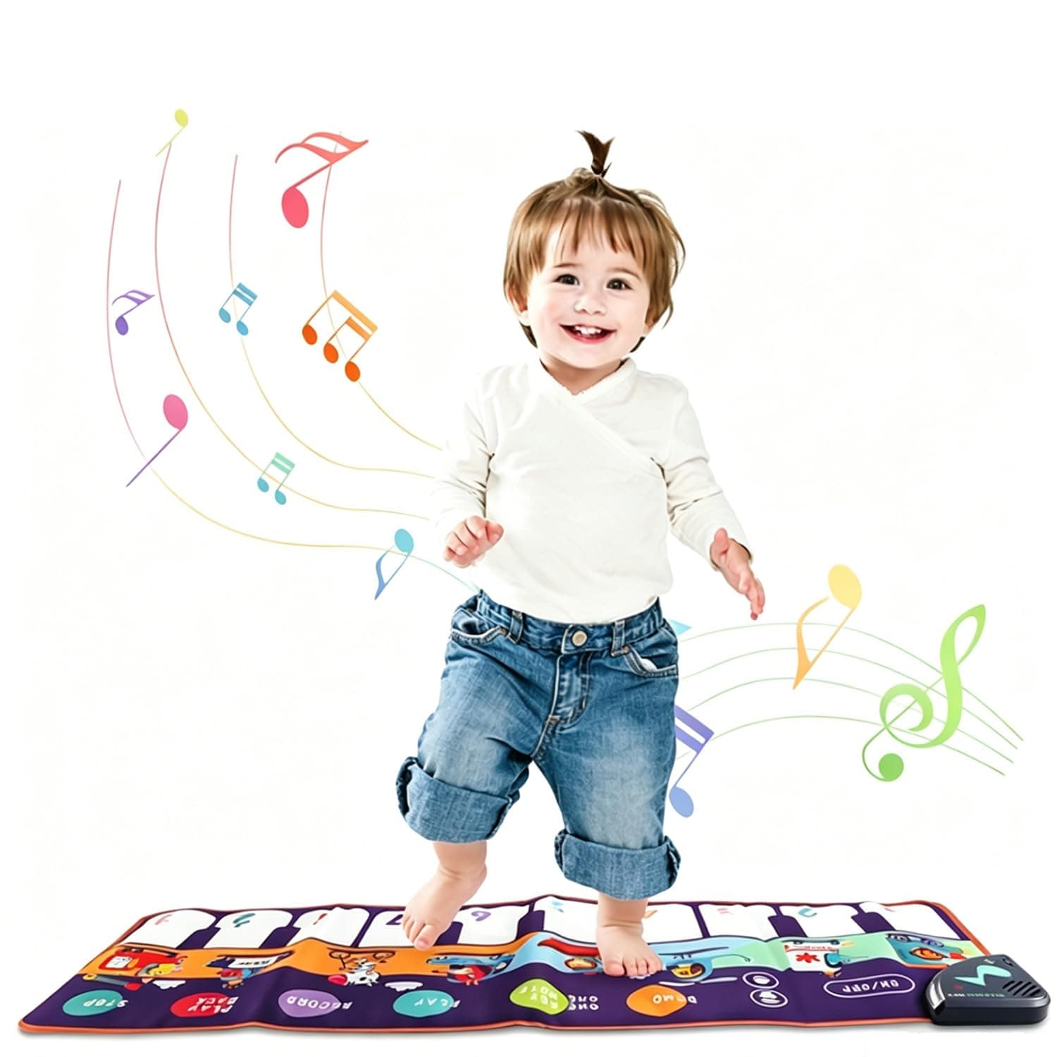 LinJie Piano Music Dance Mat,Baby Musical Mat,Piano Mat For Toddlers With 8 Animal Sounds Blanket Touch Play Mat Gift Toys For 3+ Years Old Kids Boys Girls (Purple)