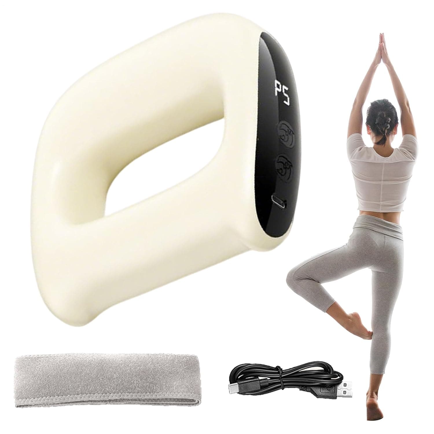 Deep Tissue Ring Body Fascia Massager Vibrations Ring | Electric Massage Tool Rechargeable Muscle Recovery Relaxation Aid for Abdomen Belly Neck Waist Arms