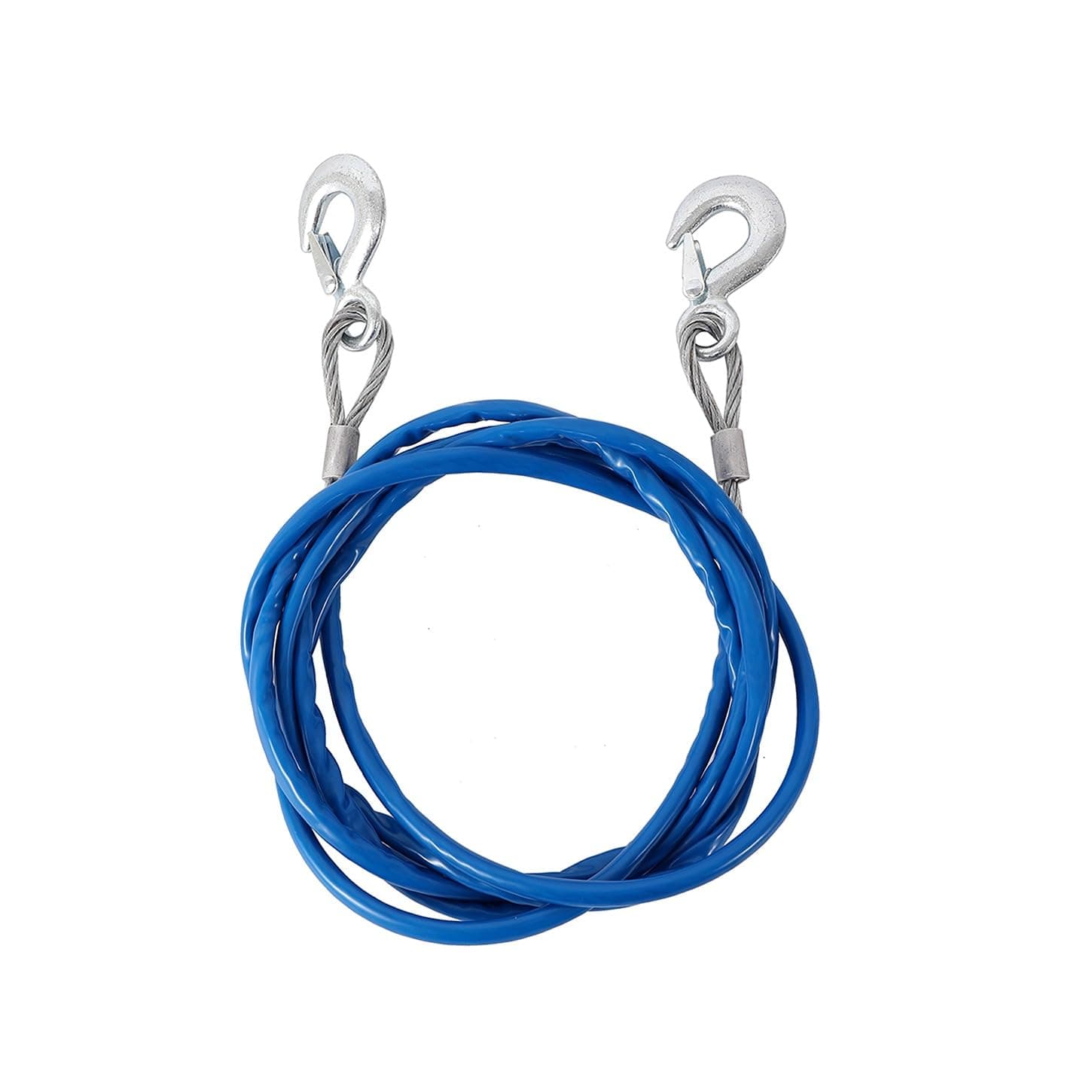 Lawazim Emergency Towing Rope -4mx10mm- Heavy-Duty Tow Rope with Safety Latch Hooks and Reinforced Design - for Vehicle Recovery, Roadside Emergencies, Off-Road Adventures and Towing Disabled Vehicles