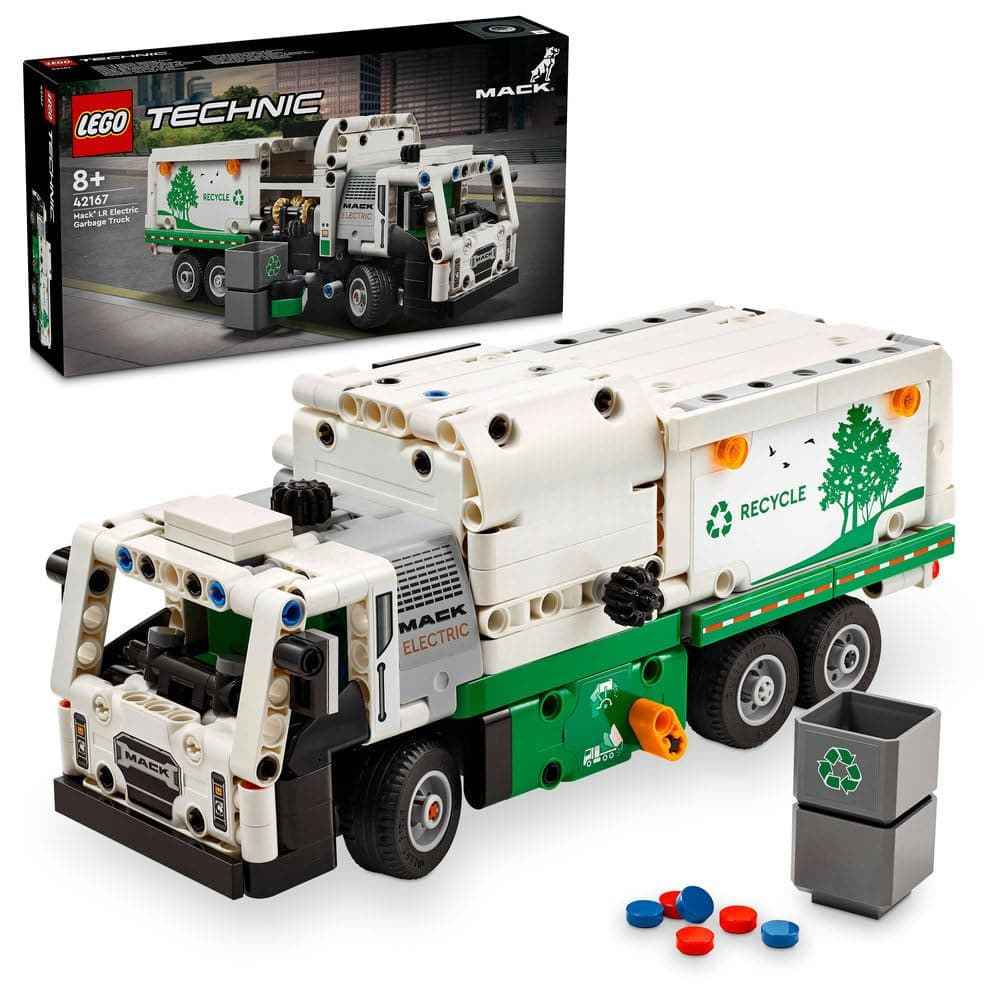 LEGO Technic Mack LR Electric Garbage Truck 42167 | Recycling Vehicle Toy, Realistic Features, Building Kit for Kids, Gift for 8+ Year Old Boys & Girls, 503 Pieces