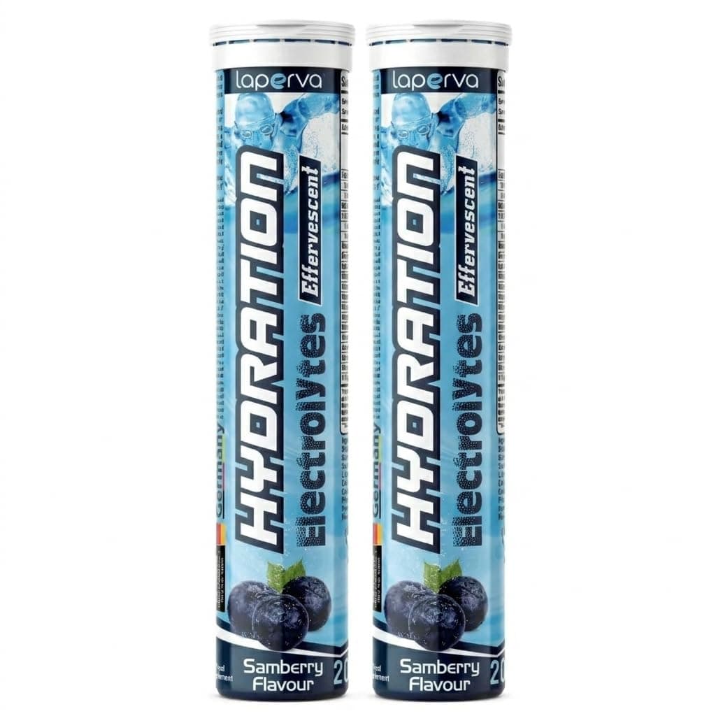 Laperva Hydration Electrolytes Effervescent Tablets - Essential Electrolytes & B Vitamins for Energy & Hydration - Vegan, Gluten-Free, Lactose-Free, & Soy-Free (Samberry Flavor) (Pack of 2)