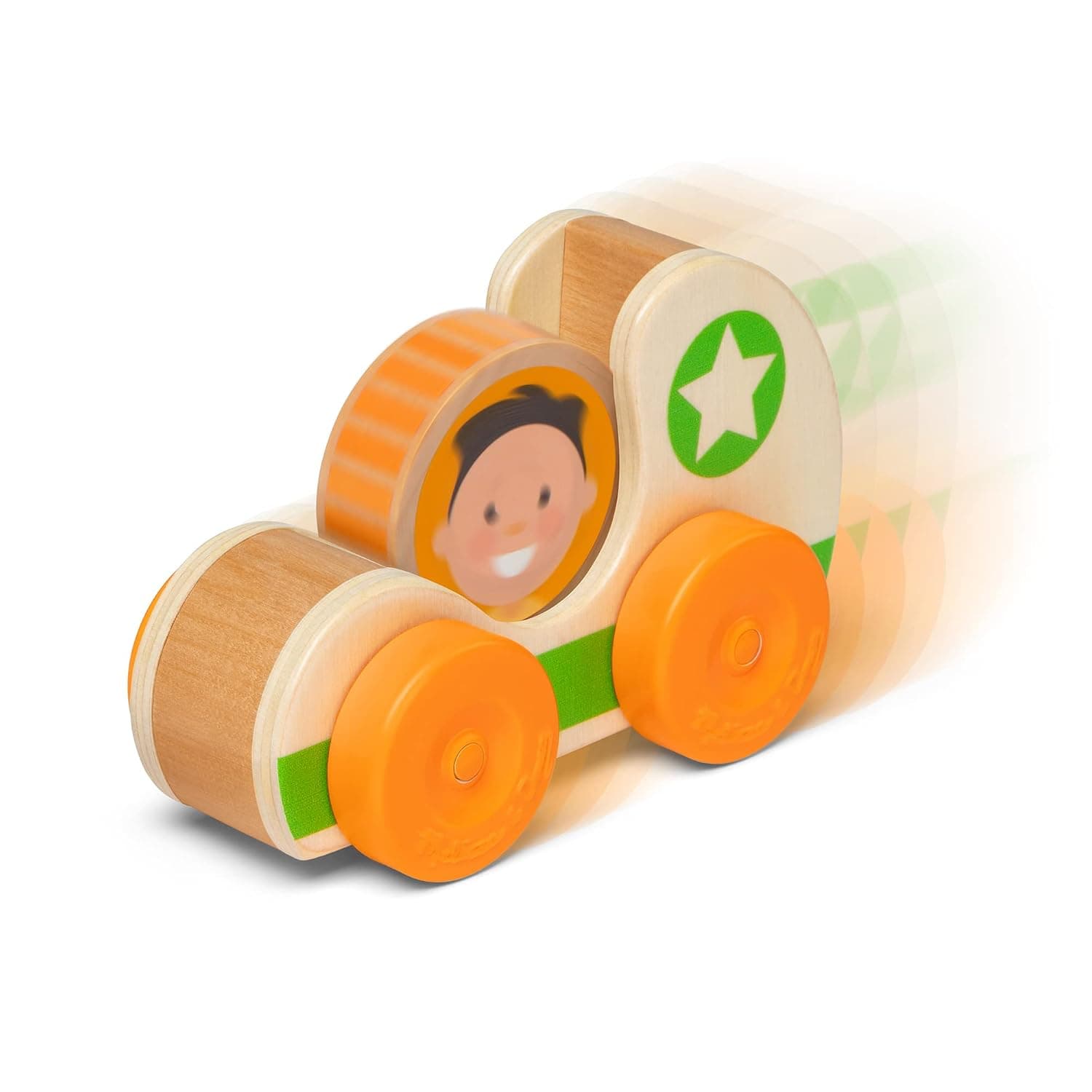 Melissa & Doug GO Tots Wooden Star Car (1 Car, 1 Disc) | Wooden Toy for Infants | Developmental Toy for Toddlers | 12 months+ | Gift for Baby Boys or Baby Girls