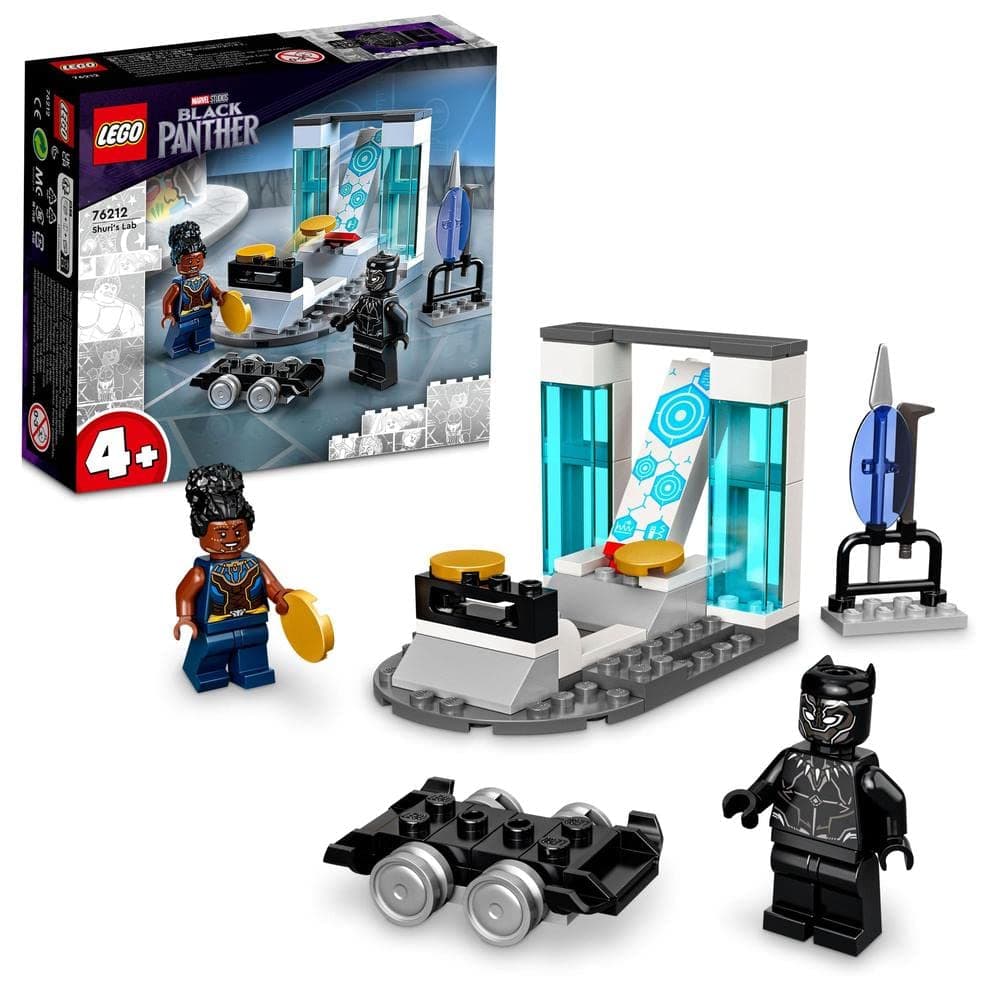 LEGO 76212 Marvel Shuri's Lab, Black Panther Construction Learning Toy with Minifigures, Toys for Kids, Girls and Boys Age 4, Avengers Super Heroes Gifts
