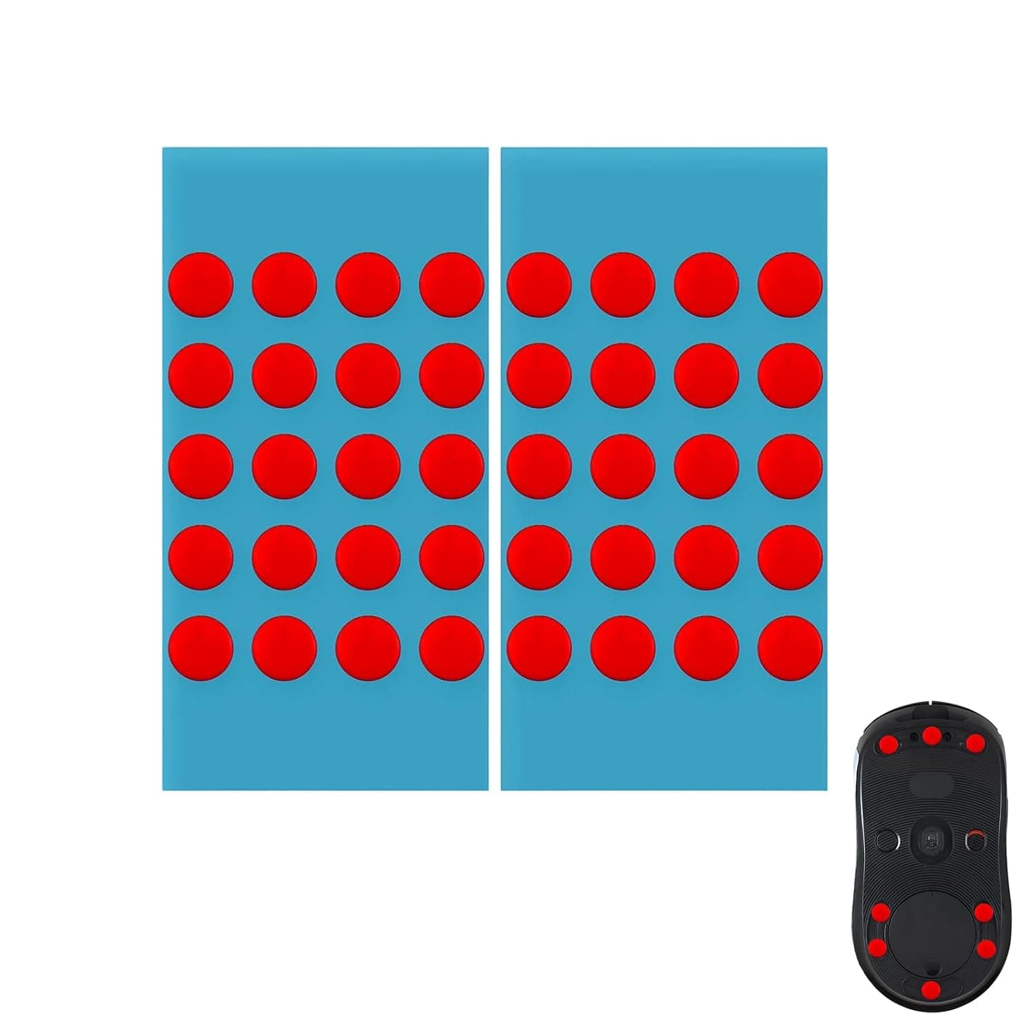 Mouse Skates Set of 40 for Logitech G PRO Wireless G PRO X G PRO 2 Lightspeed - PTFE Mouse Glider Red Round for Precise Gaming and Office - 0.8 mm Thickness Compatible with Fabric, Resin and Glass