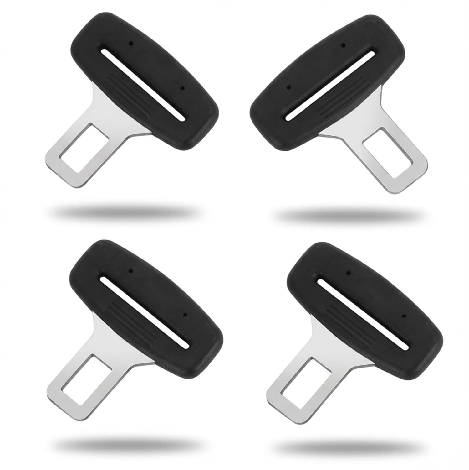 4pcs Car Seat Belt Clips, Seat Belt Insert Metal Tongue, Car Seat Belt Clip Extender Adapter for Additional Length
