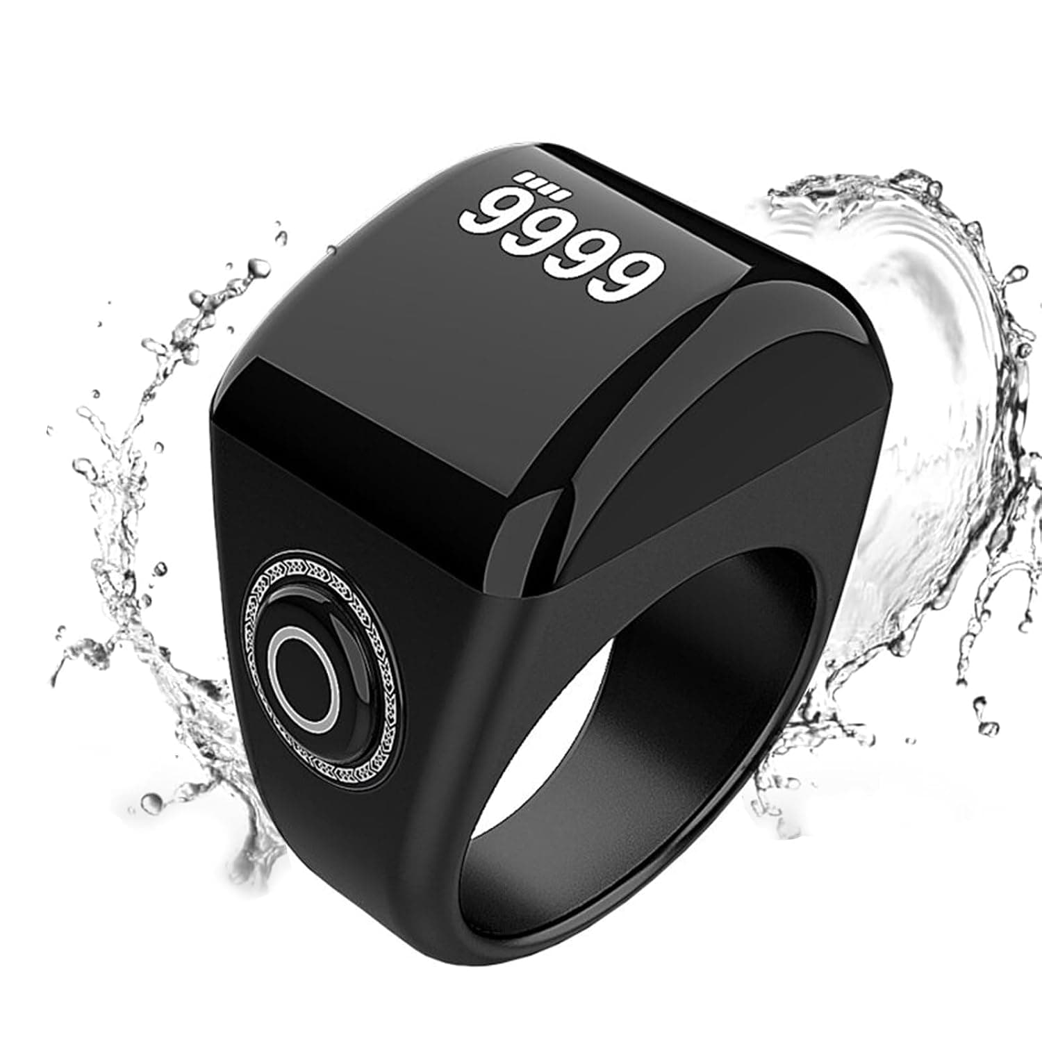 ANYUAN Smart Ring,Muslim Prayer,Tasbih Counter,Five Prayer Time Reminders,OLED display,Waterproof,black (22mm)