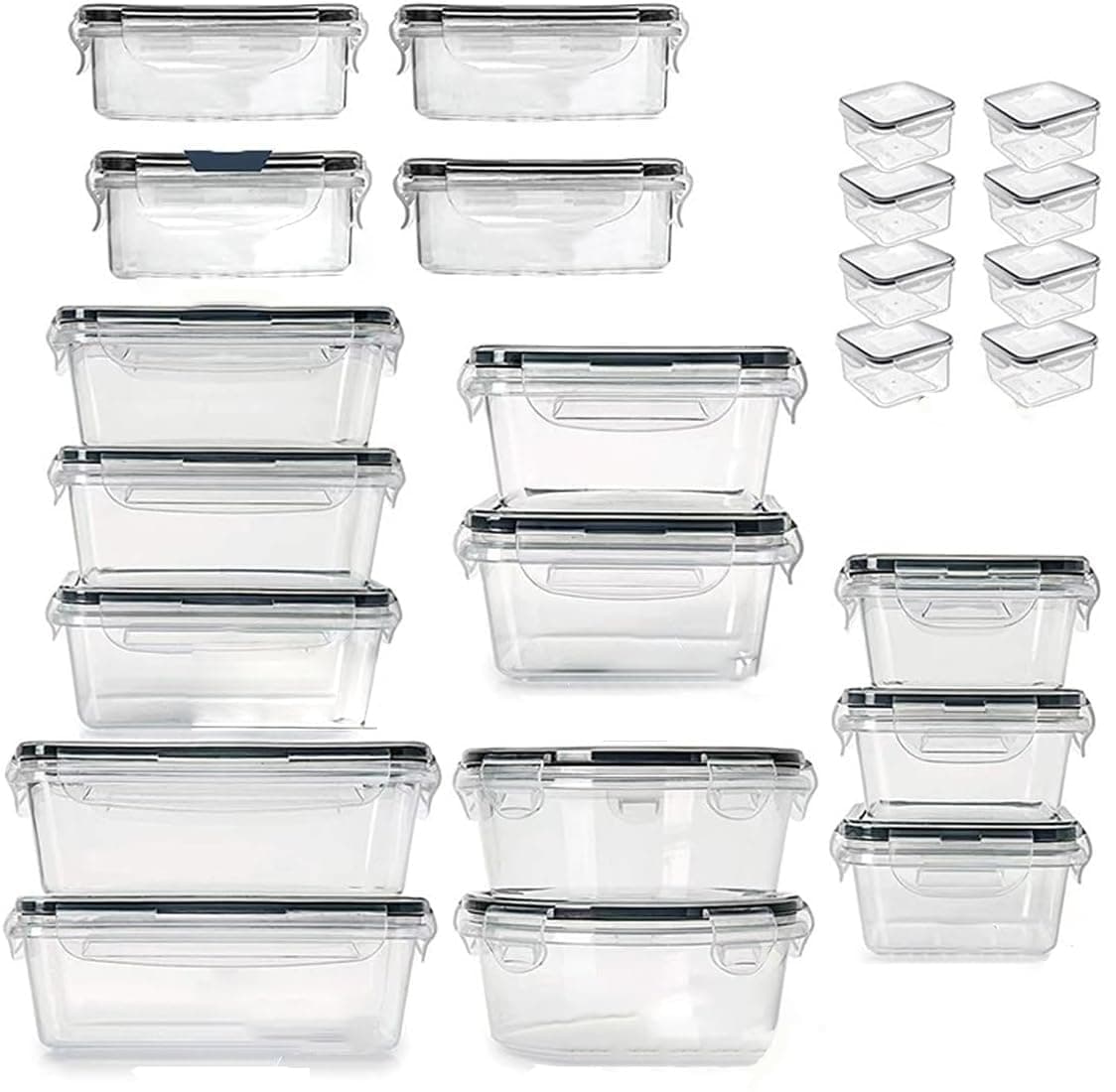 ALMEKAQUZ 24 PCS Food Storage Containers with Airtight Lids - BPA Free & Microwave Safe Meal Prep Containers, Leak Proof Plastic Kitchen Storage for Organizing Leftovers & Snacks