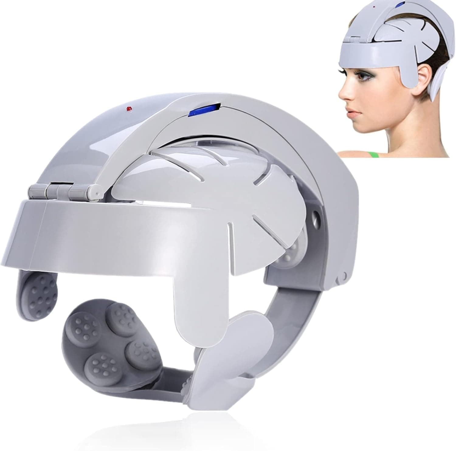 ALCOACH Head Massager Helmet - Acupuncture Brain Relax Massager - Electric Head Vibration Massage for Head Stress Relief - 8 Massage Adjustment