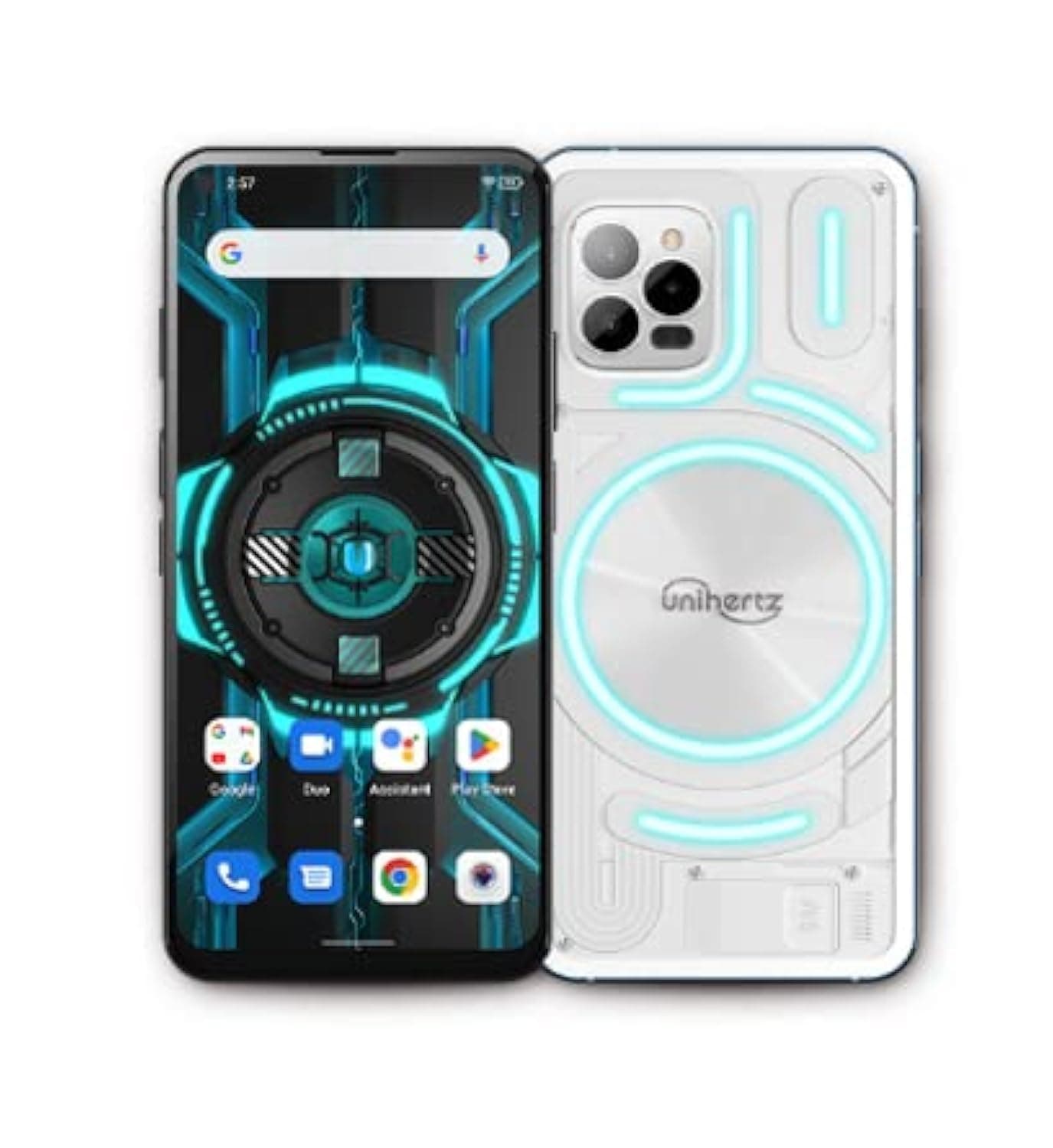 Unihertz Luna, Android 12 smartphone, 6.81" full-screen, 8GB+256GB, 108MP+32MP+20MP night vision camera, 5000mAh battery, 4G dual SIM, NFC/GPS (White)