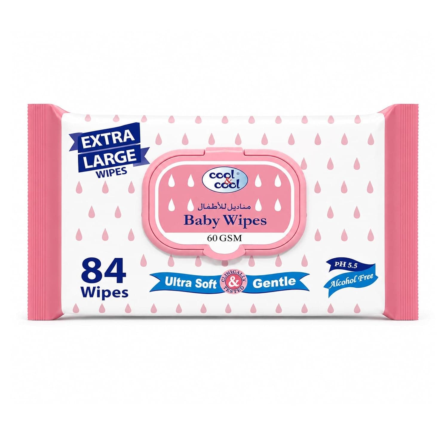 Cool & Cool Baby Wipes 84's (Extra Large Size)