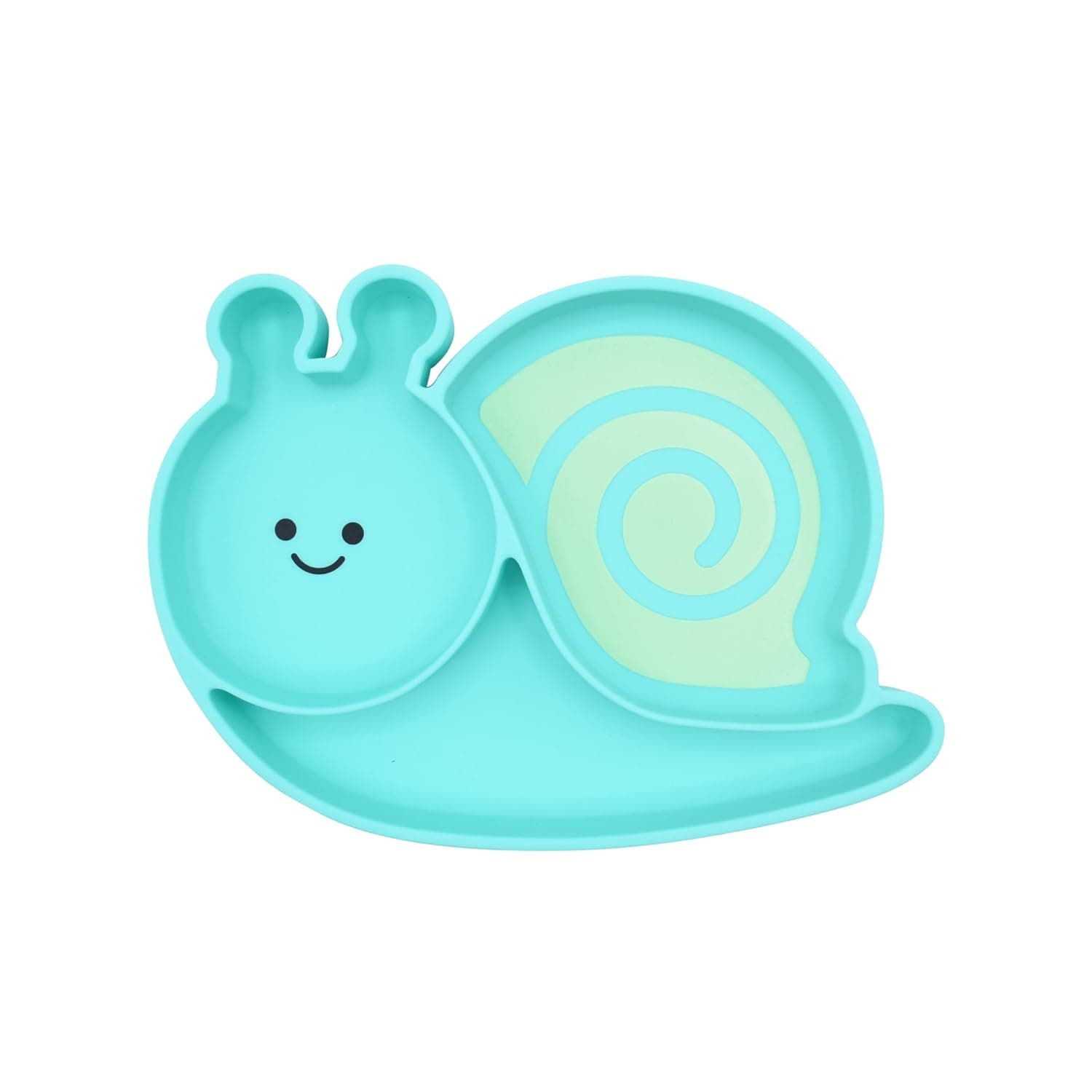 melii Divided Silicone Suction Plate - 100% Silicone, for Baby + Toddlers – BPA Free, Dishwasher & Microwave Safe - Snail