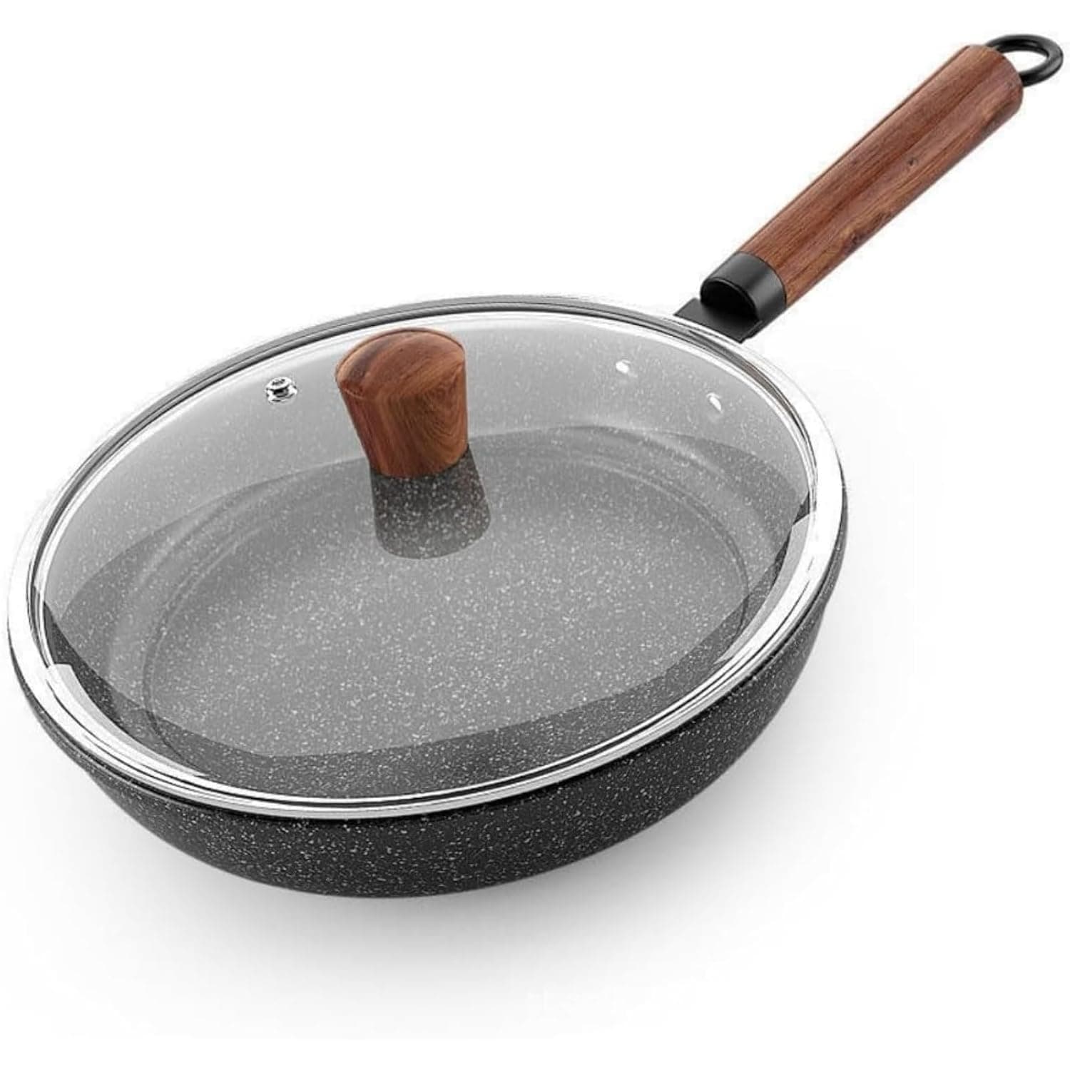 Tazweeq Medical Stone Non-Stick Frying Pan, Thickened Even Heat Base, Oven & Dishwasher Safe, Suitable for All Stovetops, Perfect for Frying, Stir Frying, Searing, and Sautéing
