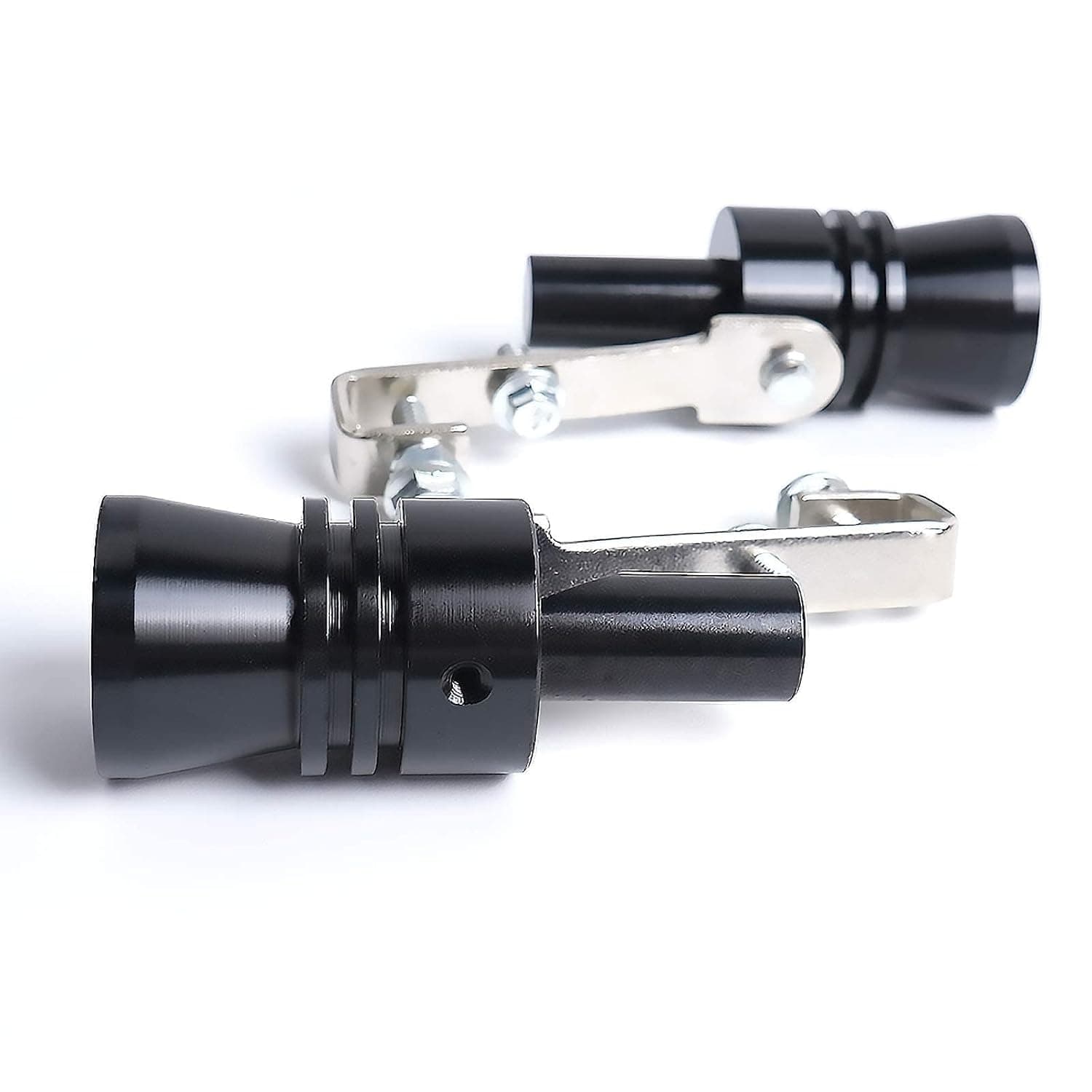 Aputue Exhaust Muffler Pipe, 2 PCS Universal Aluminum Turbo Sound Simulator with Whistle Effect, for Car Enthusiasts, Blow-off Valve Noise Maker for Vehicle Performance Upgrade