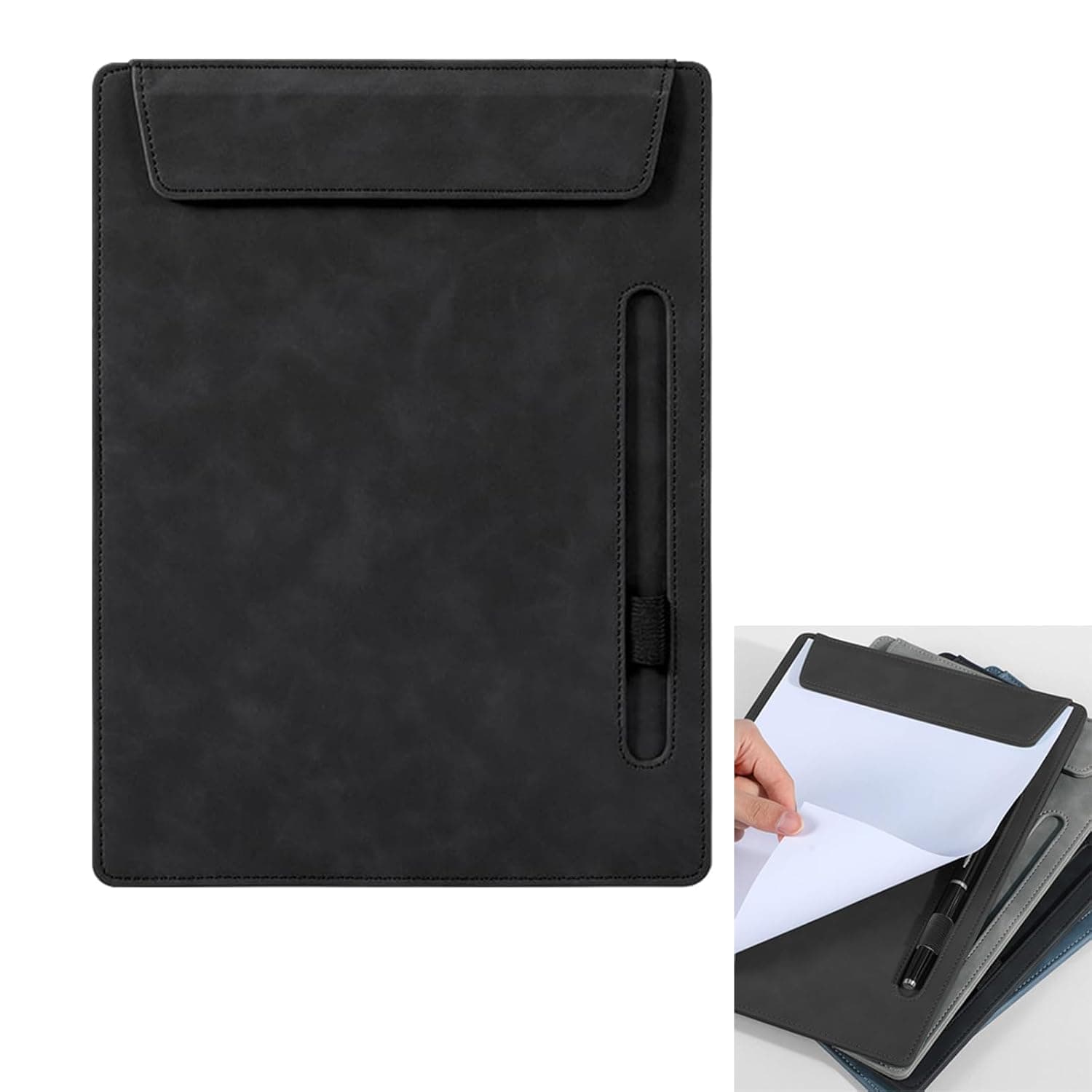 A4 Leather Magnetic Clipboard, A4 Clipboard File Organizer, Drawing Writing Board Pad With Pen Holder Loop, Business Meeting Writing Board For Hotels, Business, Nurses, Students, Offices, And Schools