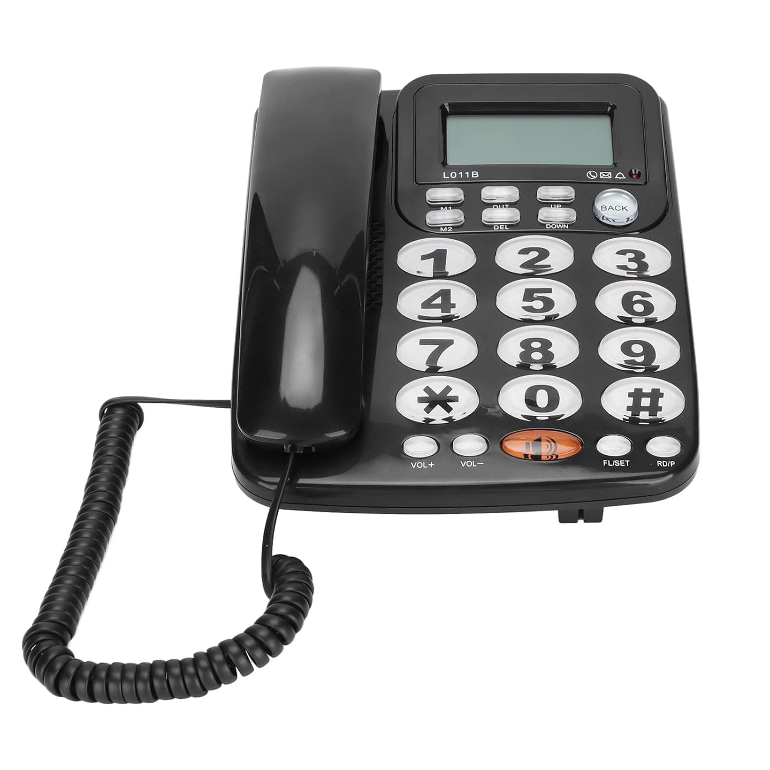 Large Buttons Desk Telephone Tilt Display Corded Landline for Home Hotel, ABS Material