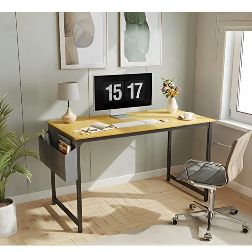C&C Home Computer Desk, Industrial Writing Desk, PC Laptop Study Workstation with Sturdy Metal Frame, for Small Spaces Home Office Workstation, Easy Assembly 100 x 50 x 72 cm