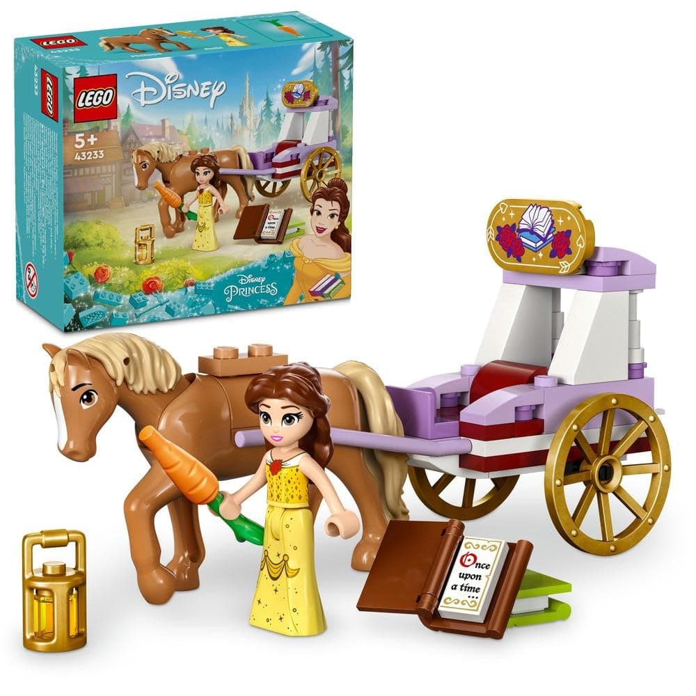 LEGO ǀ Disney Princess Belle’s Storytime Horse Carriage, Building Toy for 5 Plus Year Old Girls and Boys with Belle Mini-Doll & Phillipe Figure, Disney’s Beauty and the Beast Film Gift for Kids 43233