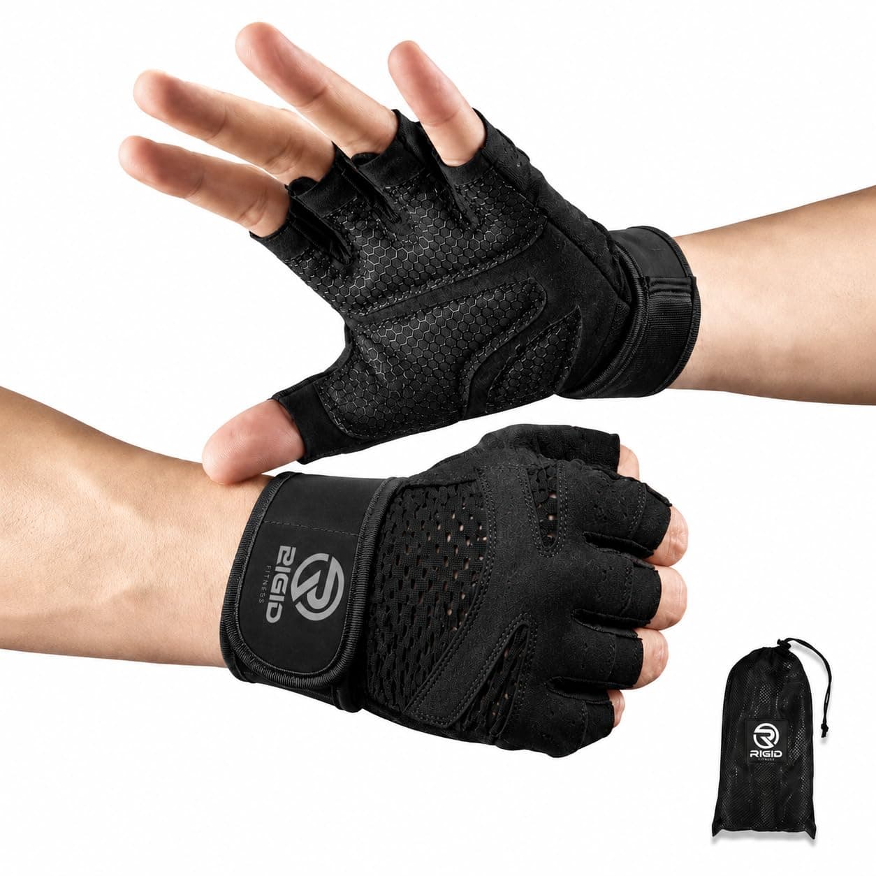 Men Gym Gloves with Wrist Support - Breathable Workout Gloves Full-Palm Protection Fitness Gloves - Ventilated Handgear, Fingerless Exercise Gloves - (XL Size - Most Commonly Used)