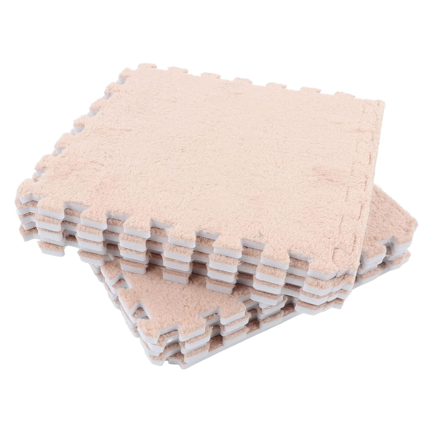 BROLEO 10Pcs Baby Foam Play Mat, Soft Baby Play Mat, Thickened Plush Foam Interlocking Floor Mat, Plush Foam Floor Mat, Baby Floor Mat for Kids Room Home Parlor Bedroom