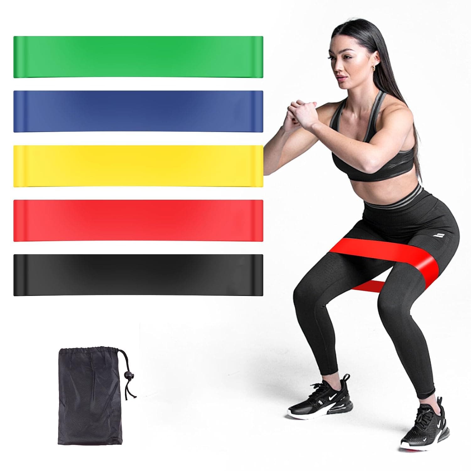 Resistance Bands for Working Out, Resistance Bands Exercise Bands for Home Fitness, Stretching, Strength Training, Physical Therapy, with Instruction Manual and Carry Bag