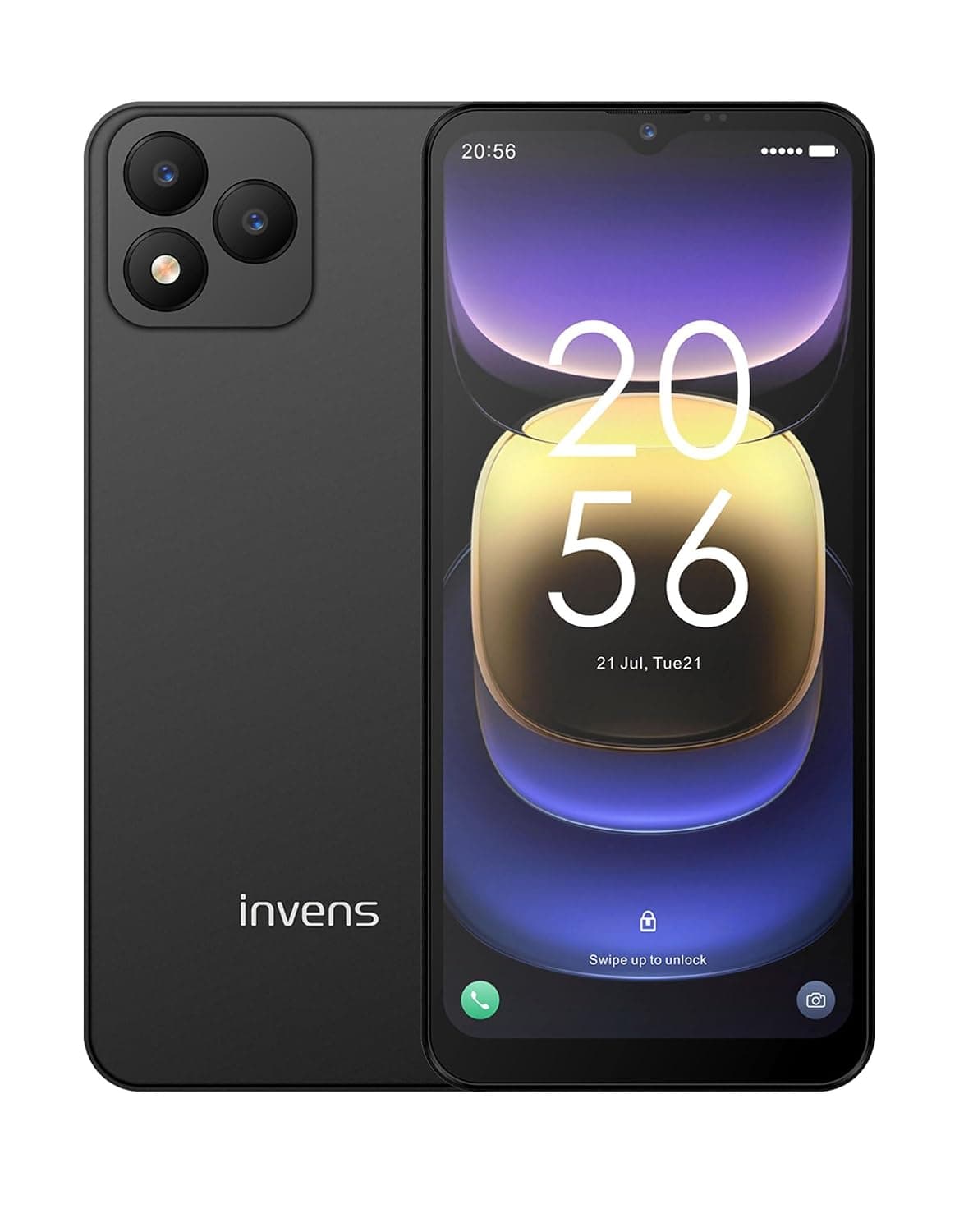 هاتف invens NOTE TK01 الذكي 4G، شاشة 6.52 بوصة HD+، بطارية 4250mAh، ذاكرة 4+32GB قابلة للتوسيع حتى 256GB، كاميرا مزدوجة، شريحتين اتصال، فتح بالوجه، يدعم GPS وOTG، هاتف مفتوح الشبكة، أسود
