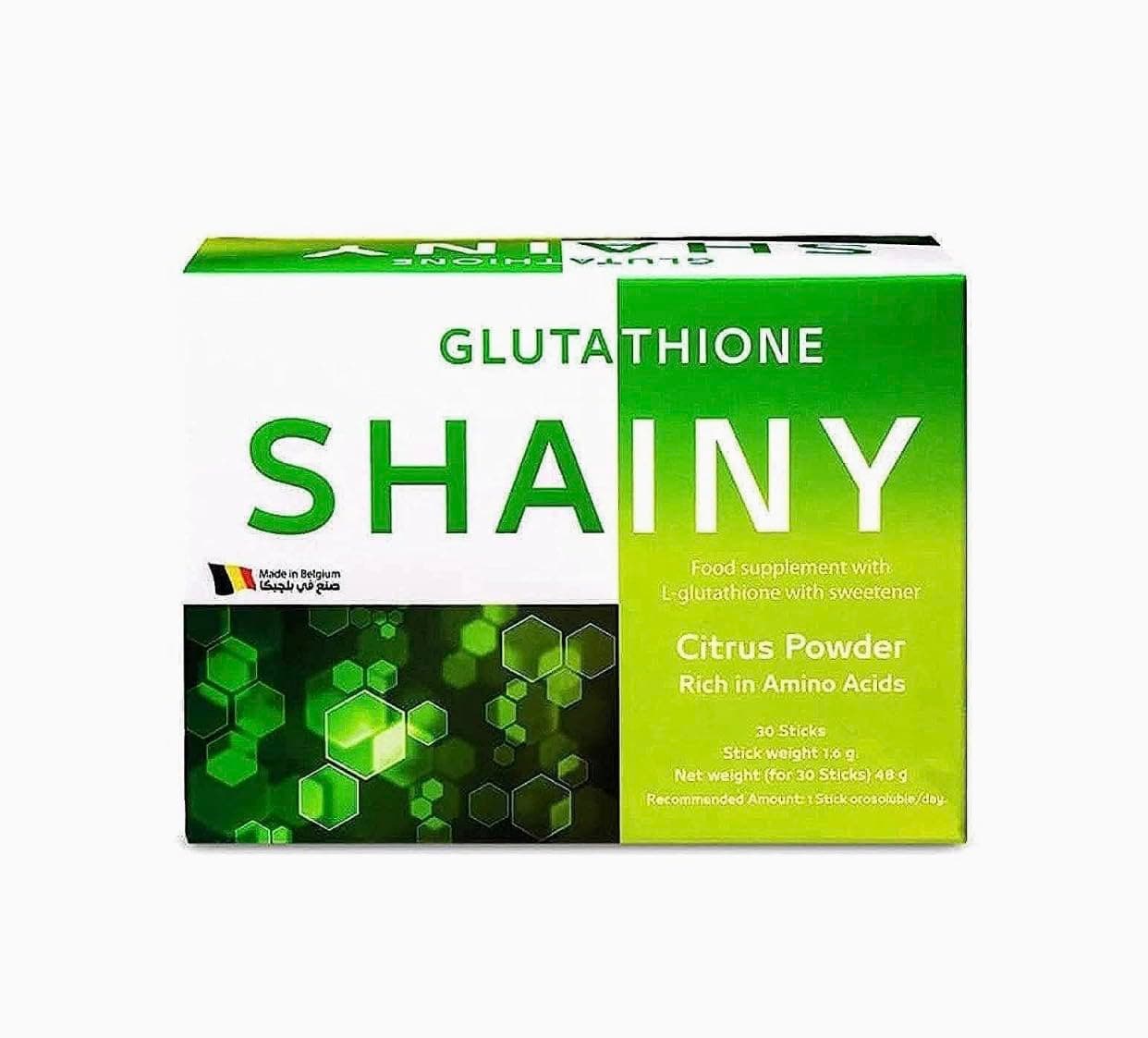 Shainy Glutathione Citrus Powder, Food Supplement with L-Glutathione, Rich in Amino Acids, 30 Sticks