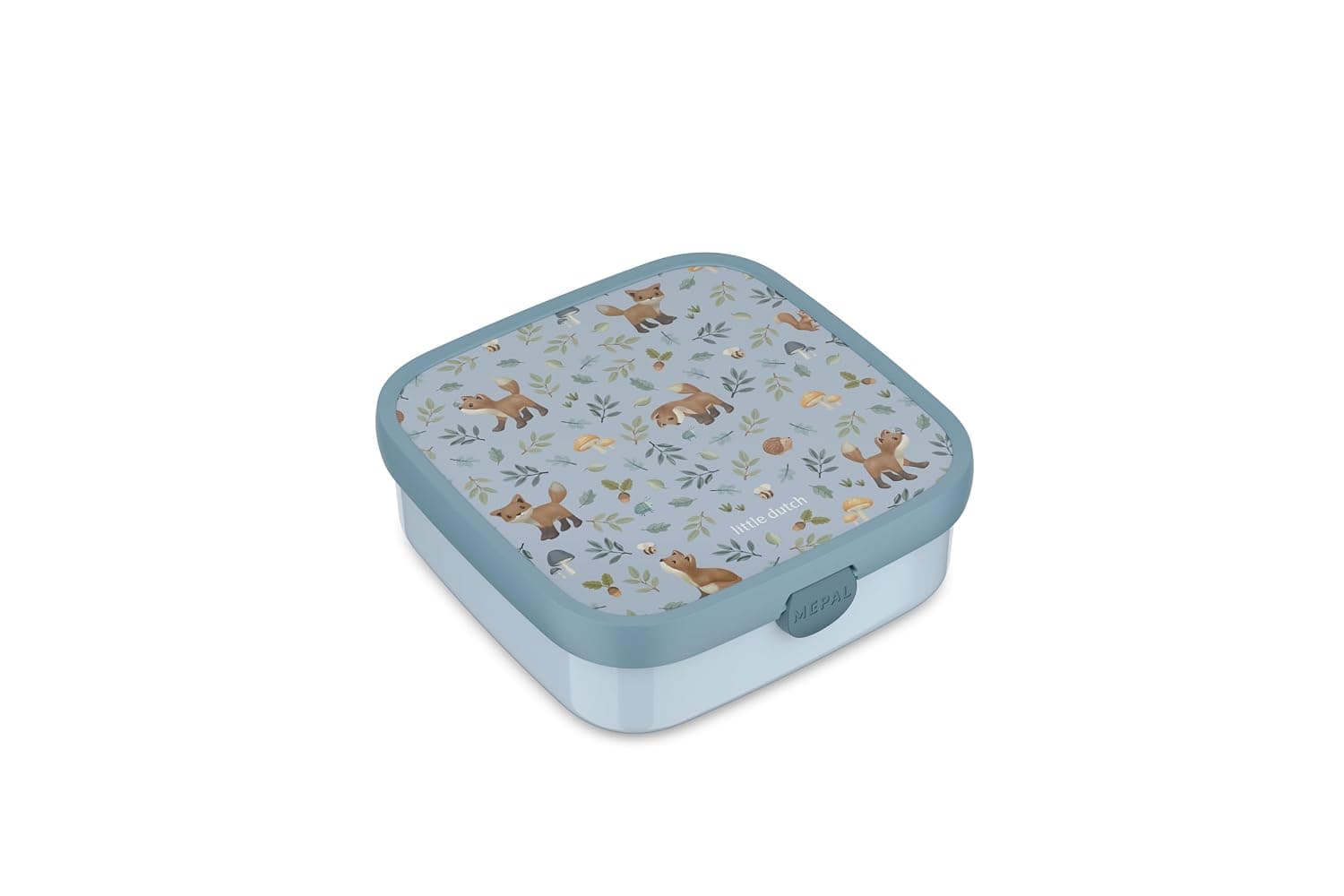 Mepal - Bento Lunch Box Large Campus Little Dutch - Bento Lunch Box for Children - Includes 2 Leak-proof Bento Compartments & Fork - Bento Compartment is Microwave Safe - 2 x 200 + 1250 ml - Forest
