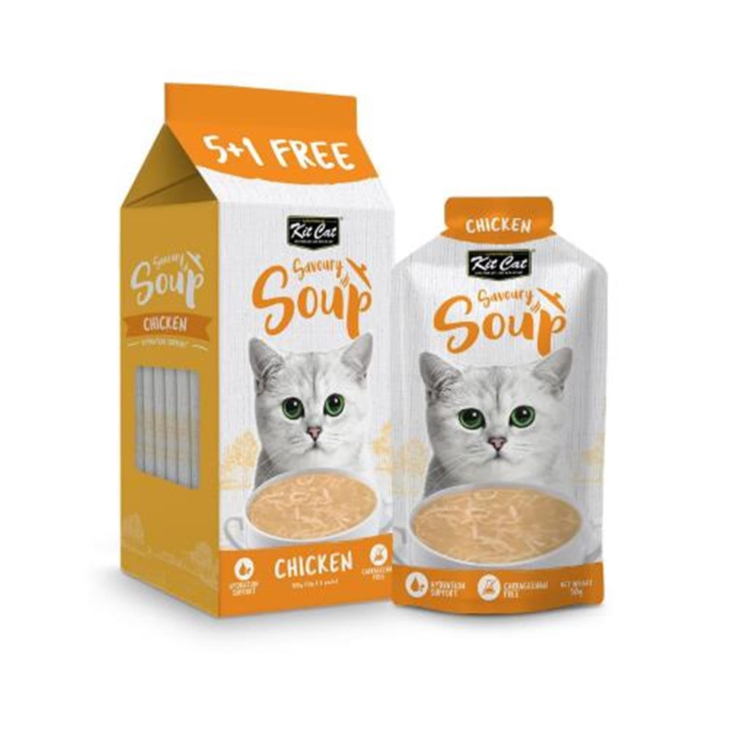 Kit Cat Savoury Soup Bags for Cats Chicken (5+1 x 50ml)