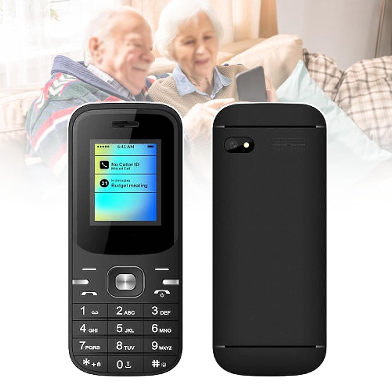 Basic Mobile Phones for the Elderly and Kids, Unlocked Dumb Phones, Cell Phones Without Internet - with Big Buttons, MP3, MP4, Camera, Flashlight, SOS,Black