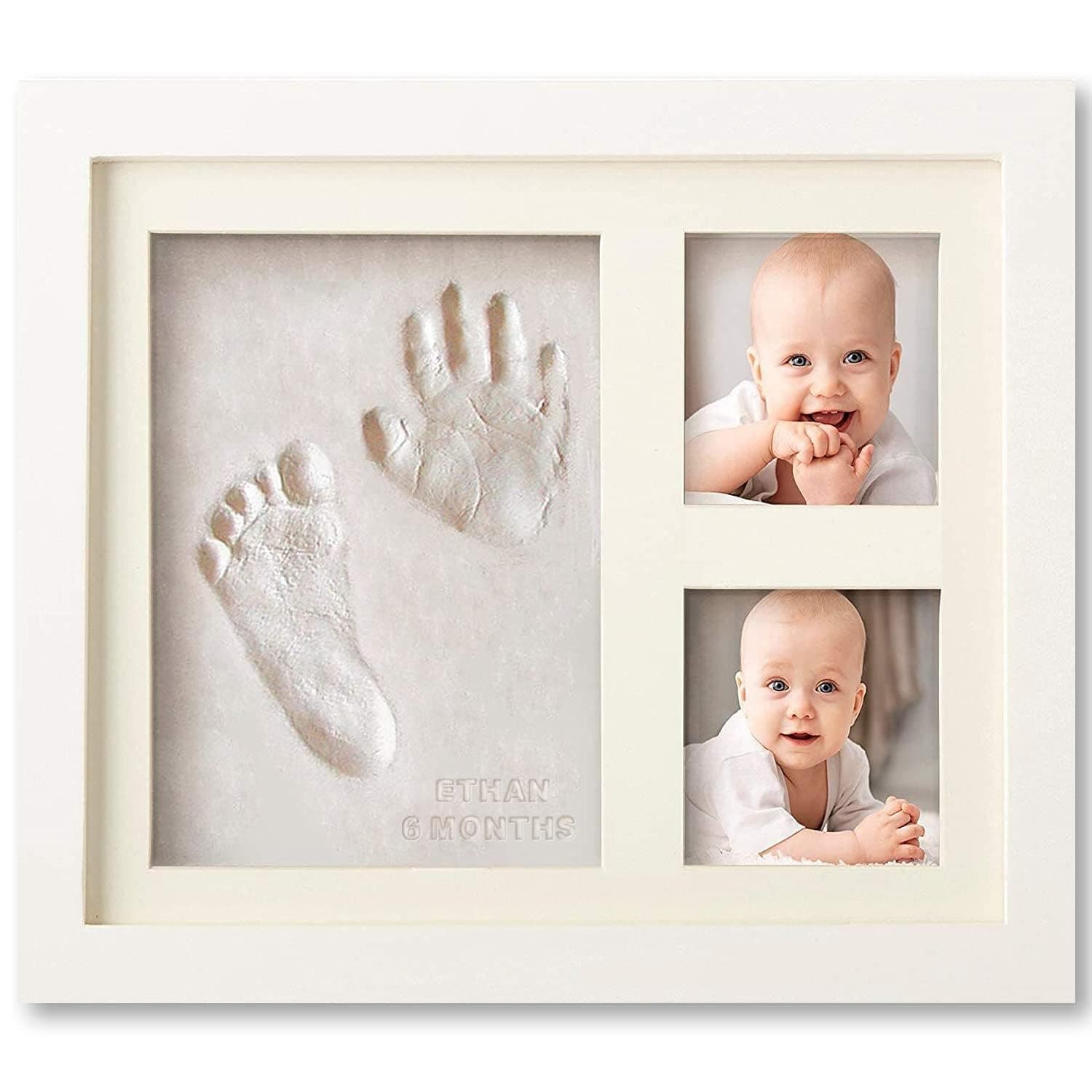 Baby Handprint Footprint Makers Kit – Keepsake Photo Frame for Newborn Boys & Girls, Personalized Baby Milestone Gift, Memory Art Frame for Nursery Decor, Baby Registry Gift