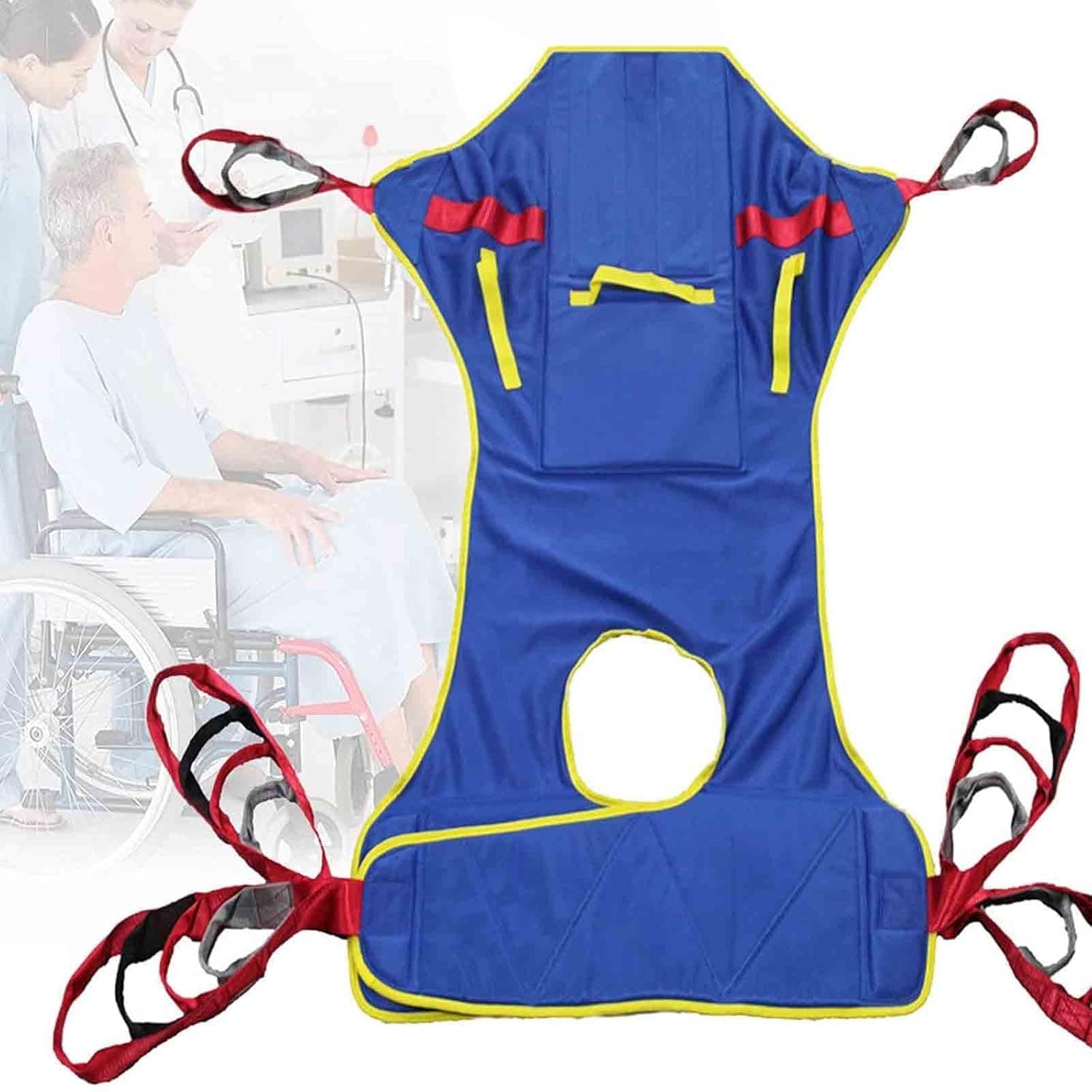 Toileting Hoist Sling, Medical Patient Sling,Split Leg Sling Helps With Positioning And Lifting,Reusable And Washable,Weight Capacity Of 507 Lbs (Size : B)
