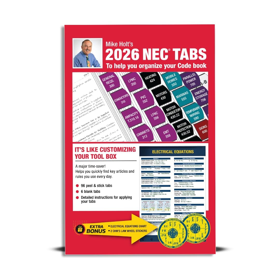 Mike Holt's Electrical Code Tabs, Based on The 2026 NEC