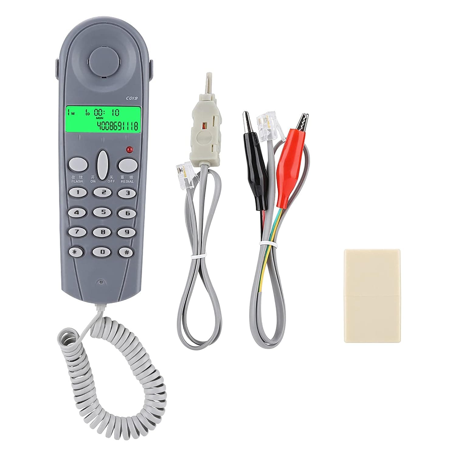 Telephone Line Tester Lineman Butt Test Cable Tester (Blue)