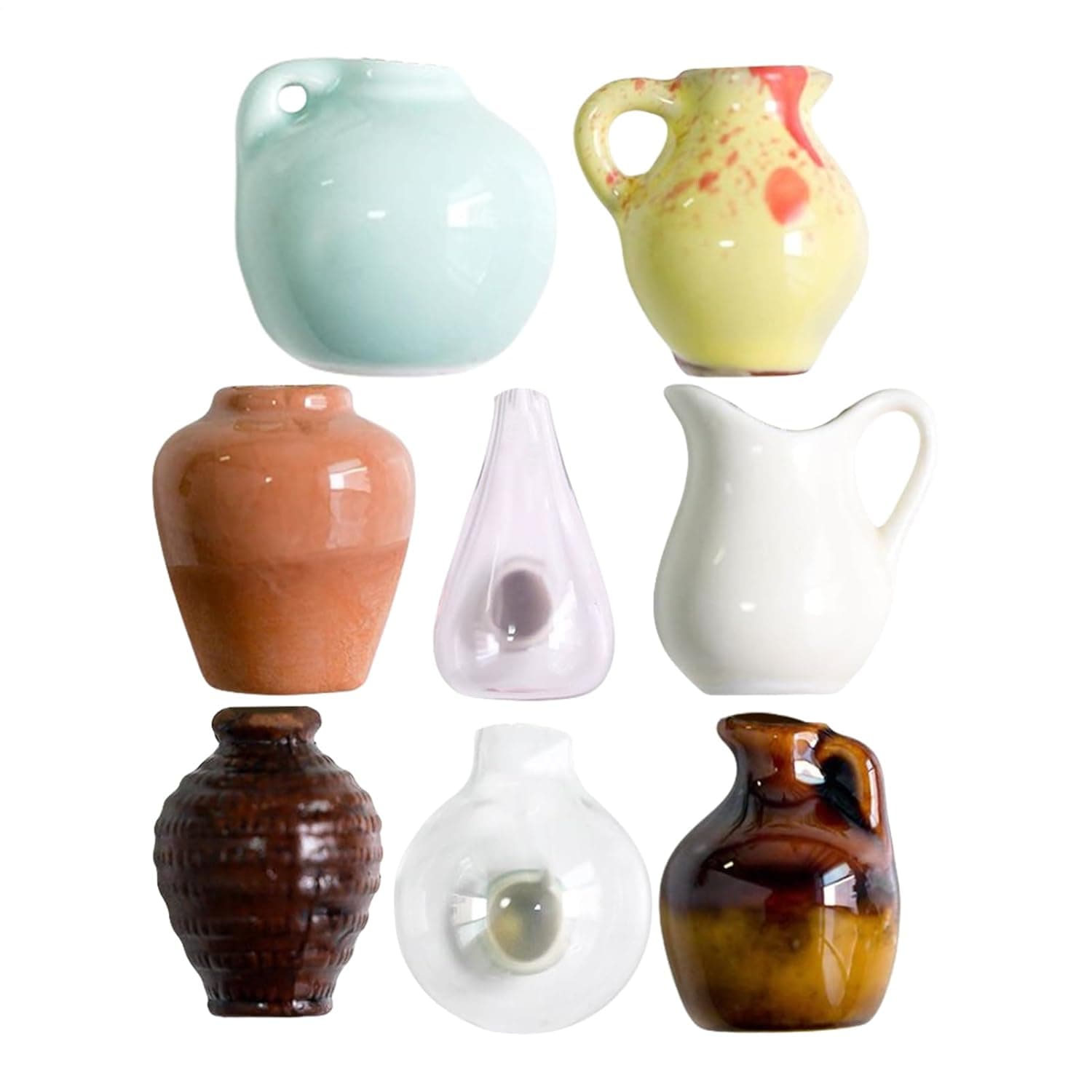 مغناطيس ثلاجة صغير للمزهرية | مغناطيس لتزيين السبورة البيضاء، ملصقات مغناطيسية ثلاثية الابعاد للمزهريات من السيراميك لتزيين مكيفات الهواء والثلاجة والمنزل