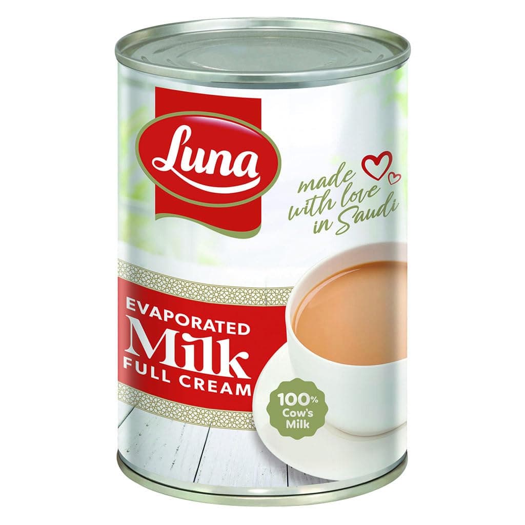 Luna Full Cream Evaporated Milk, 400g (Pack of 1)