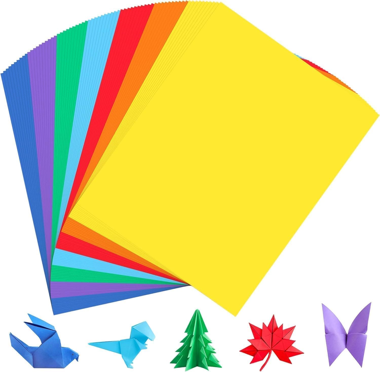 MOMENT 100 Sheets Colored Cardstock Craft Paper, A4 80gsm Color Paper sheets for Decorating Drawing Origami DIY Arts and Crafts - 10 Assorted Colors,[ 29.7cm x 21cm ]