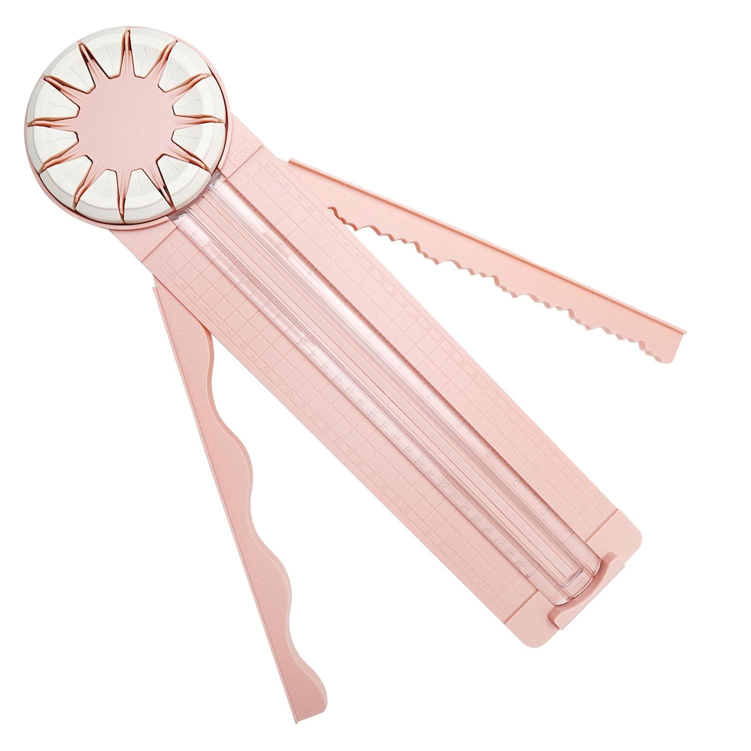 12 in 1 Rotary Paper Trimmer with Ruler, Precision Scrapbooking Paper Cutter for Crafting, Card Making & DIY Projects, Portable Paper Cutting Tool with Measurements for School, Office & Home