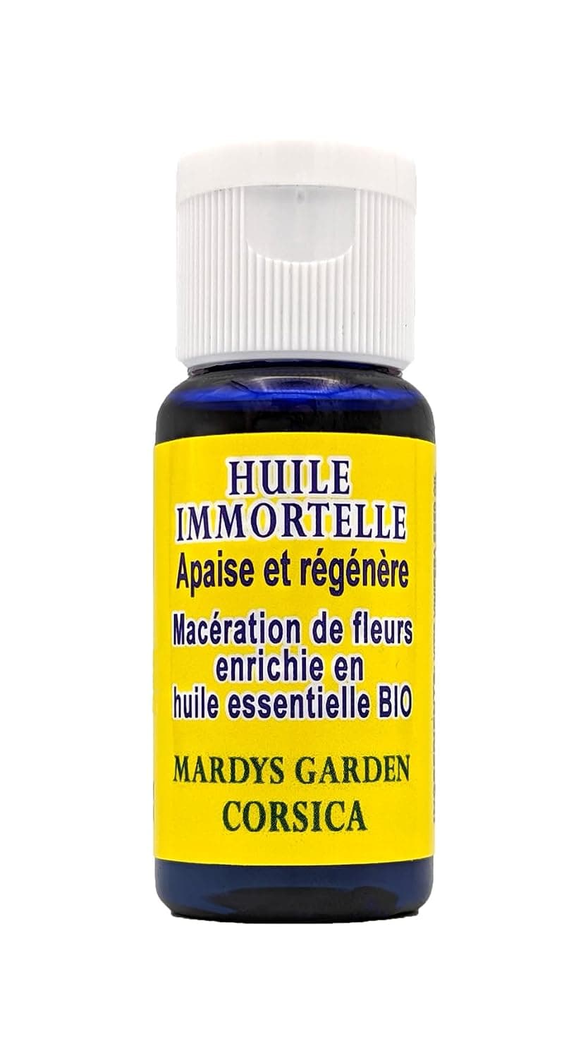 Corsican Helichrysum Oil (Immortelle Oil) 15ml, Ready to use, Flower-Rich macerate enrich w/Organic Helichrysum Italicum Essential Oil.