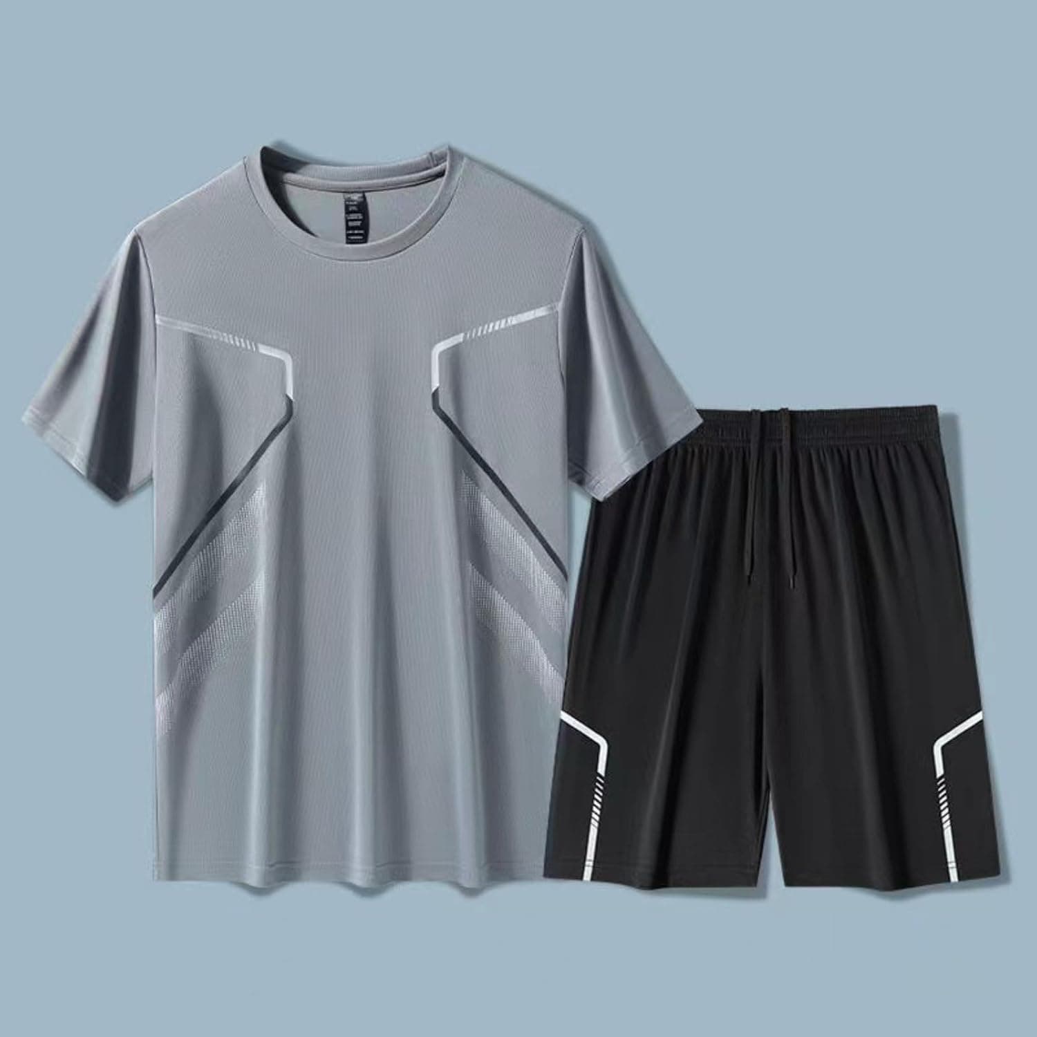 Men's Lightweight Active Sweatsuit, Quick Dry Cooling Workout Sports Set, Athletic Suit for Running and Training