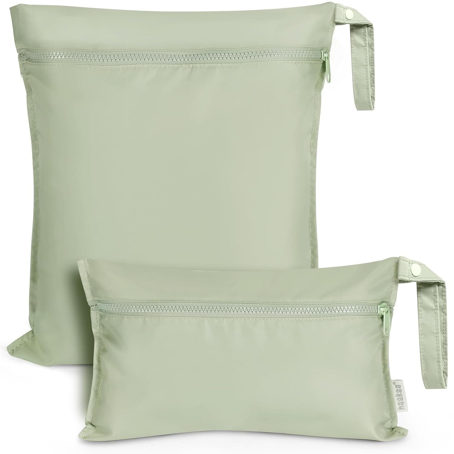 haakaa Waterproof Wet Bags for Baby, Wet Dry Bags for Diaper Bag, Travel, Swimsuit, Beach, Pool, Pump Parts, Stroller, Daycare,Yoga, Grass, 2 Pack