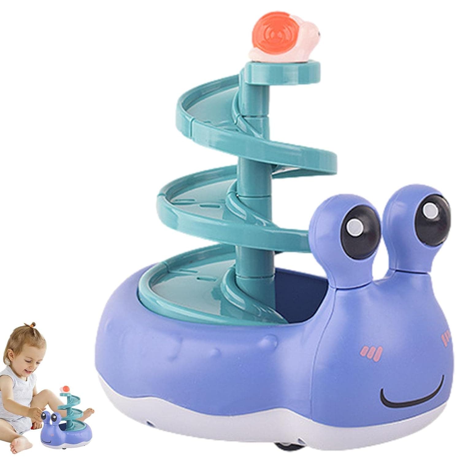 Crawling Toys Baby Toys | Snail Baby Toys 12 Months, Baby Toy Cars for Babies, Infants & Toddlers - Cute Baby Car Toy, Push to Slide & Glide Snail Toy Car For Baby Crawling to Catch, Swirling