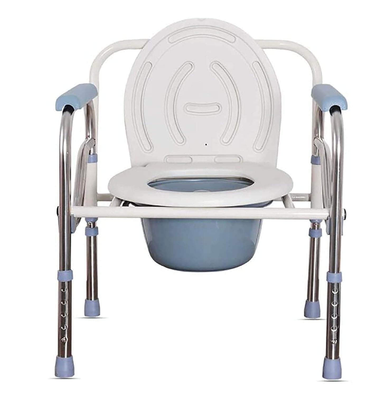Folding Commode Chair, Portable Height adjustment 3n1 Bedside Commode,Extra Wide with Bucket Splash Guard adult Bathroom Pail Fits