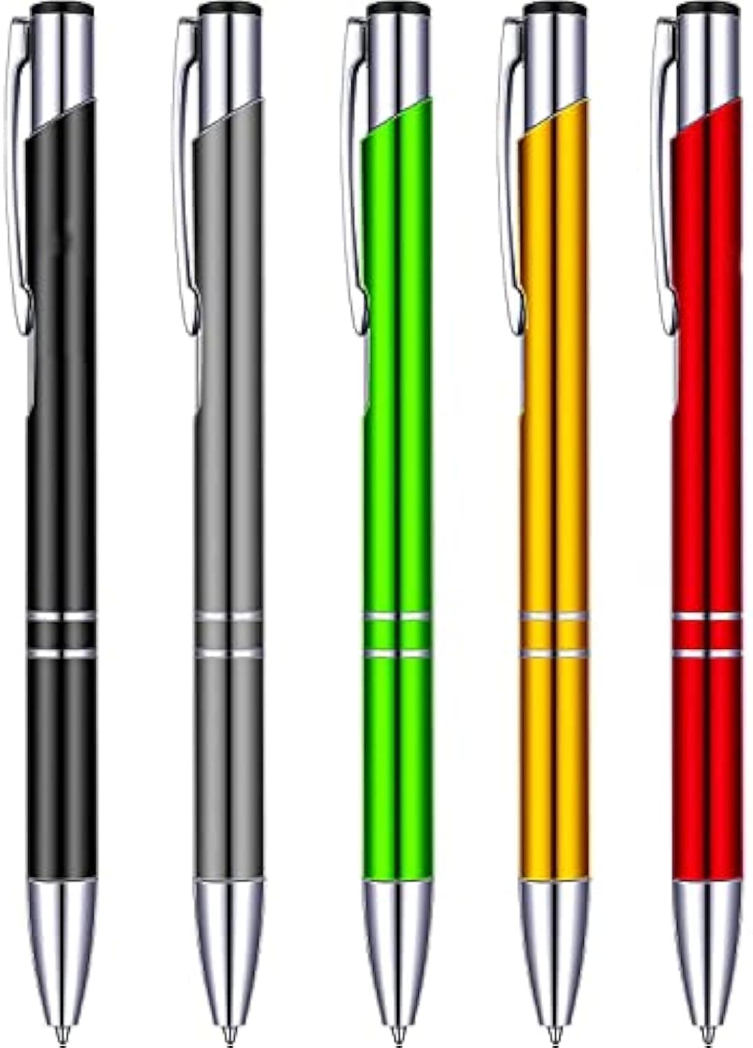 5PCS Metal Ballpoint Pens Set, Pastel Colors Black Ink, Smooth Writing Twist Pen for Office School, Elegant Desk Accessories, Business Gift for Women Men