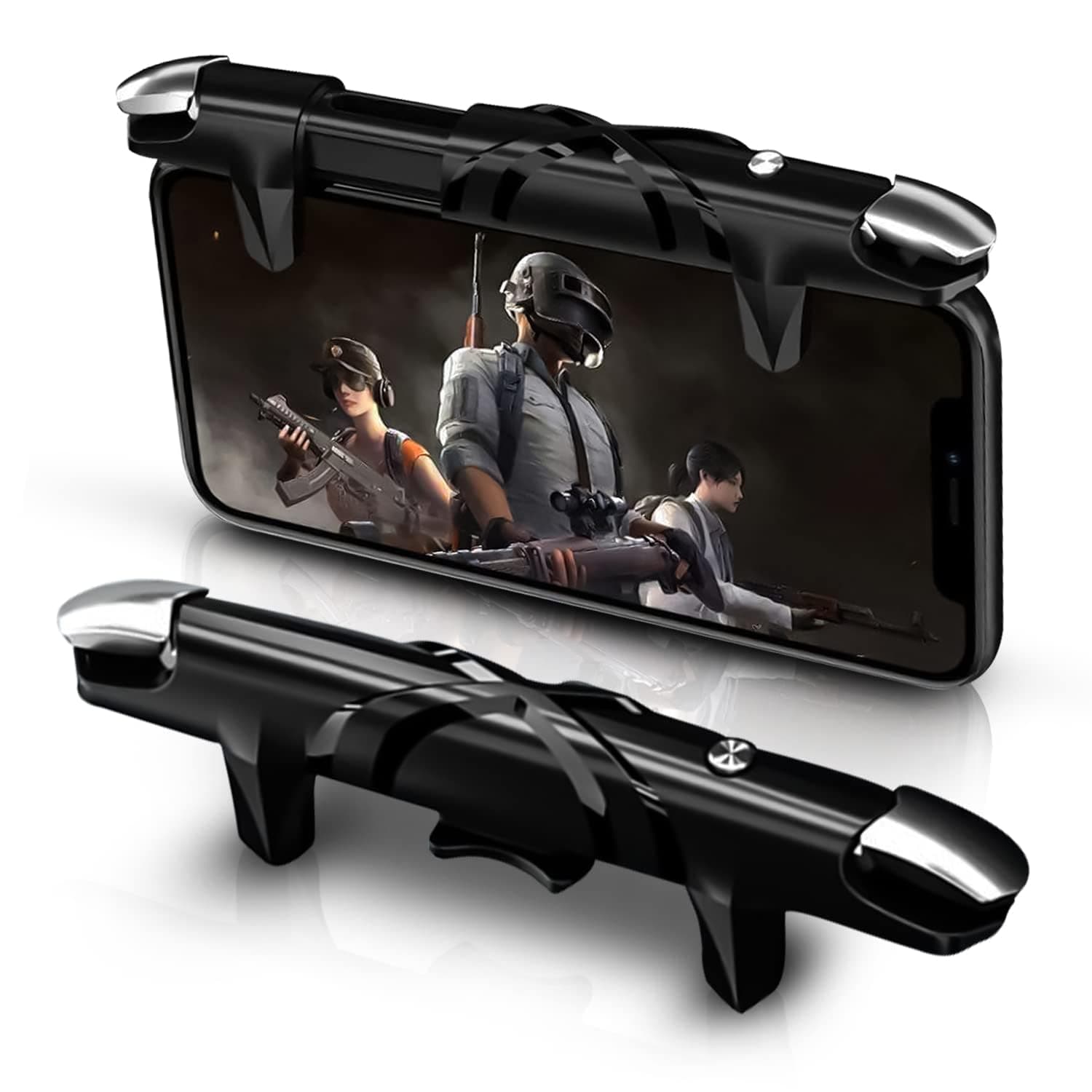 مشغلات العاب من اكسيفور وحدة تحكم بابجي بولس اوتوماتيكية عالية التردد 4 سرعات لاجهزة IOS Android عصا التحكم بزر التصويب تدعم كود او دي روس والعديد الالعاب الاخرى اسود