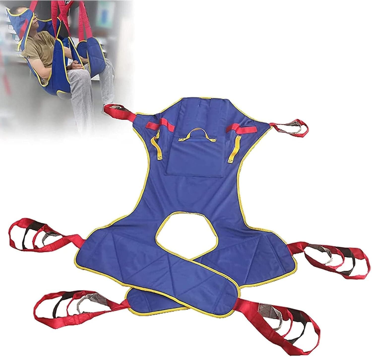 Patient Lift Toileting Hoist Sling, Full Body Patient Lifting Harness Commode Lifter Divided Leg Shower Sling Medical Transfer Belt for Paralyzed Elderly and Disabled, Load 230kg(Medium)